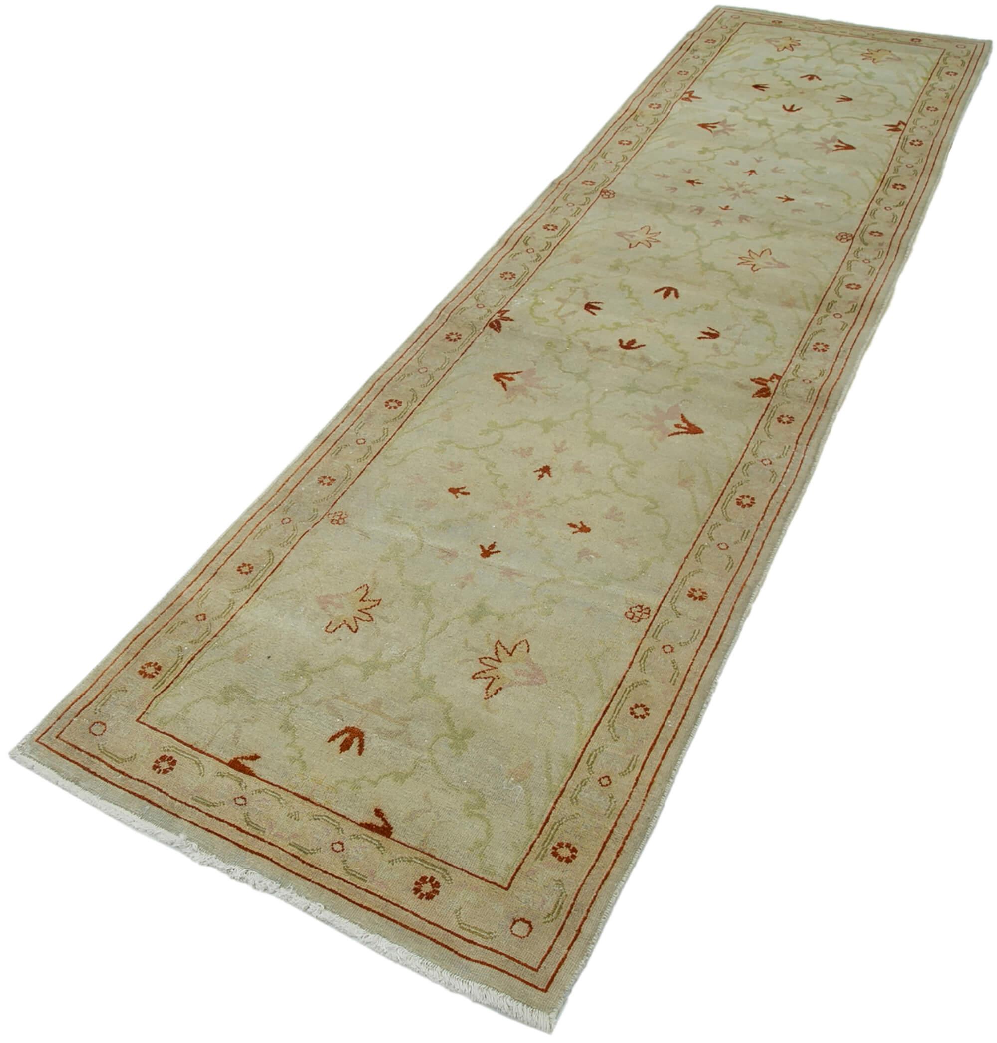 3 x 10 Beige Oushak Runner Rug - 3652