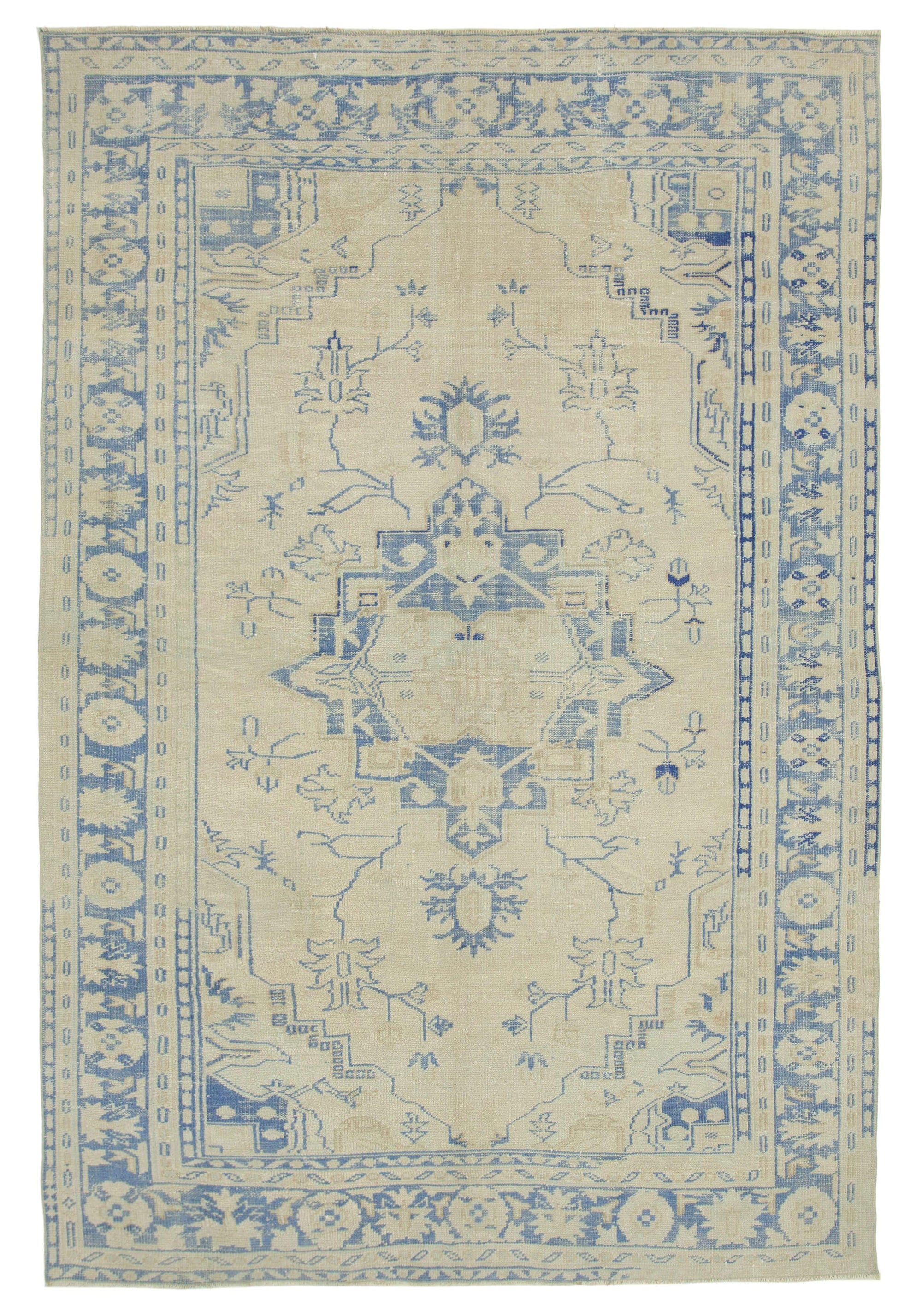 7 x 10 Beige Overdyed Rug - 3679