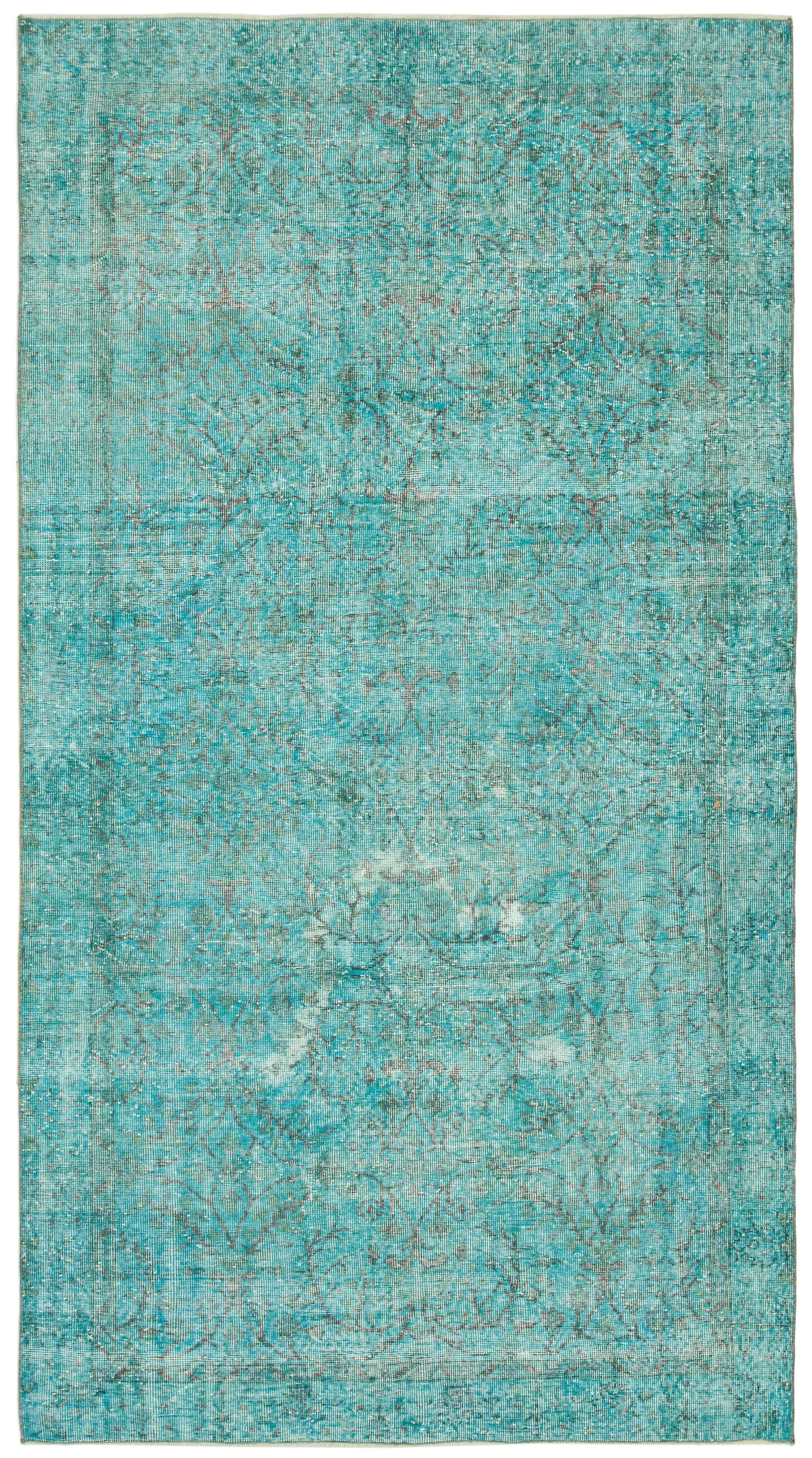 5 x 10 Turquoise Overdyed Rug - 3707