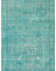 5 x 10 Turquoise Overdyed Rug - 3707