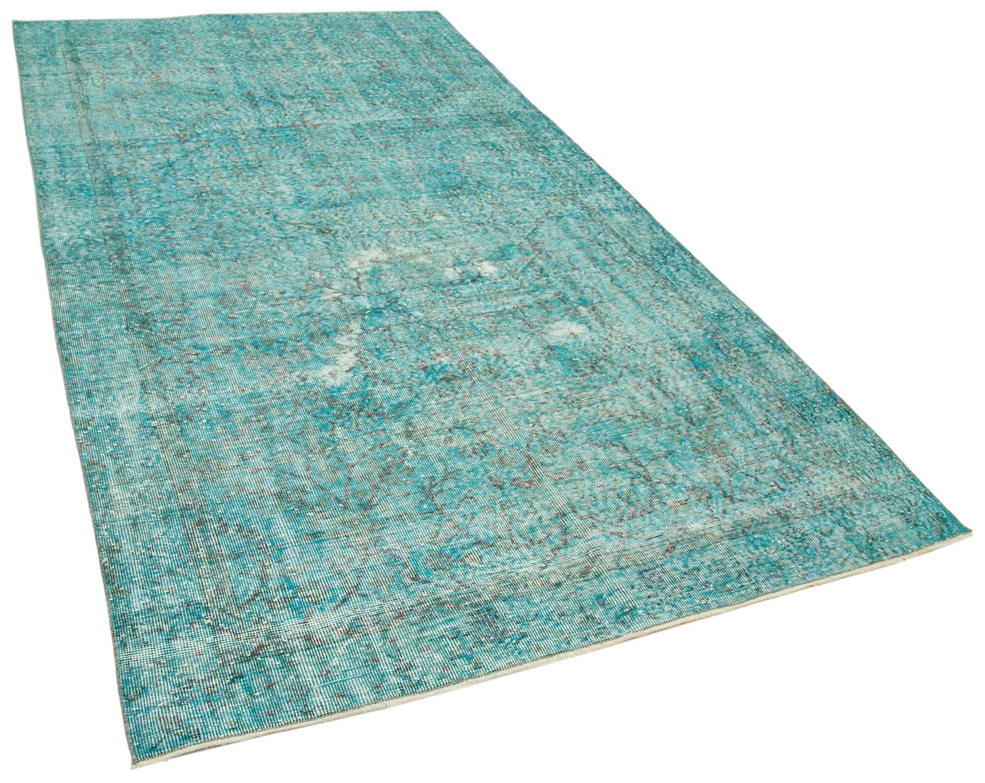 5 x 10 Turquoise Overdyed Rug - 3707