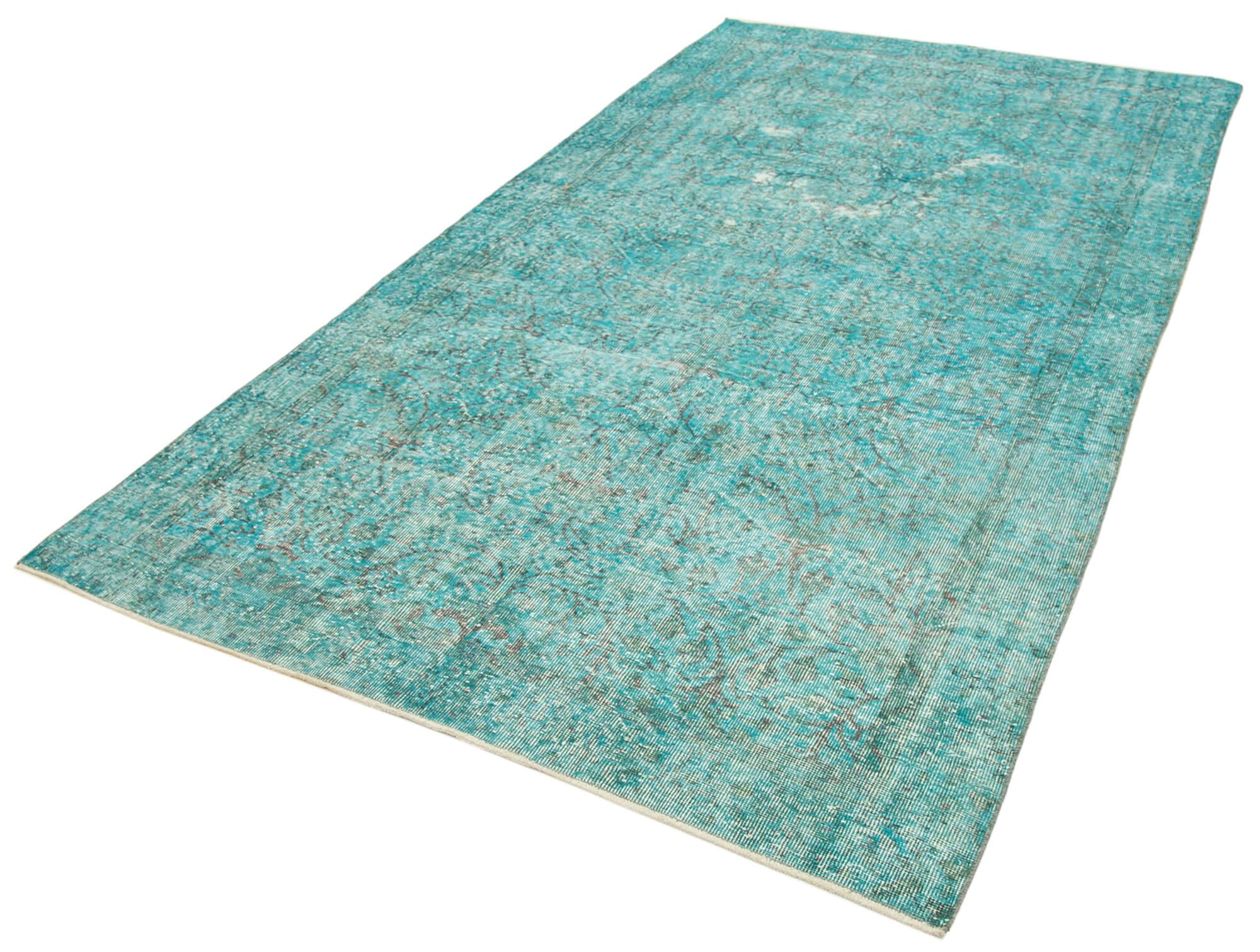 5 x 10 Turquoise Overdyed Rug - 3707