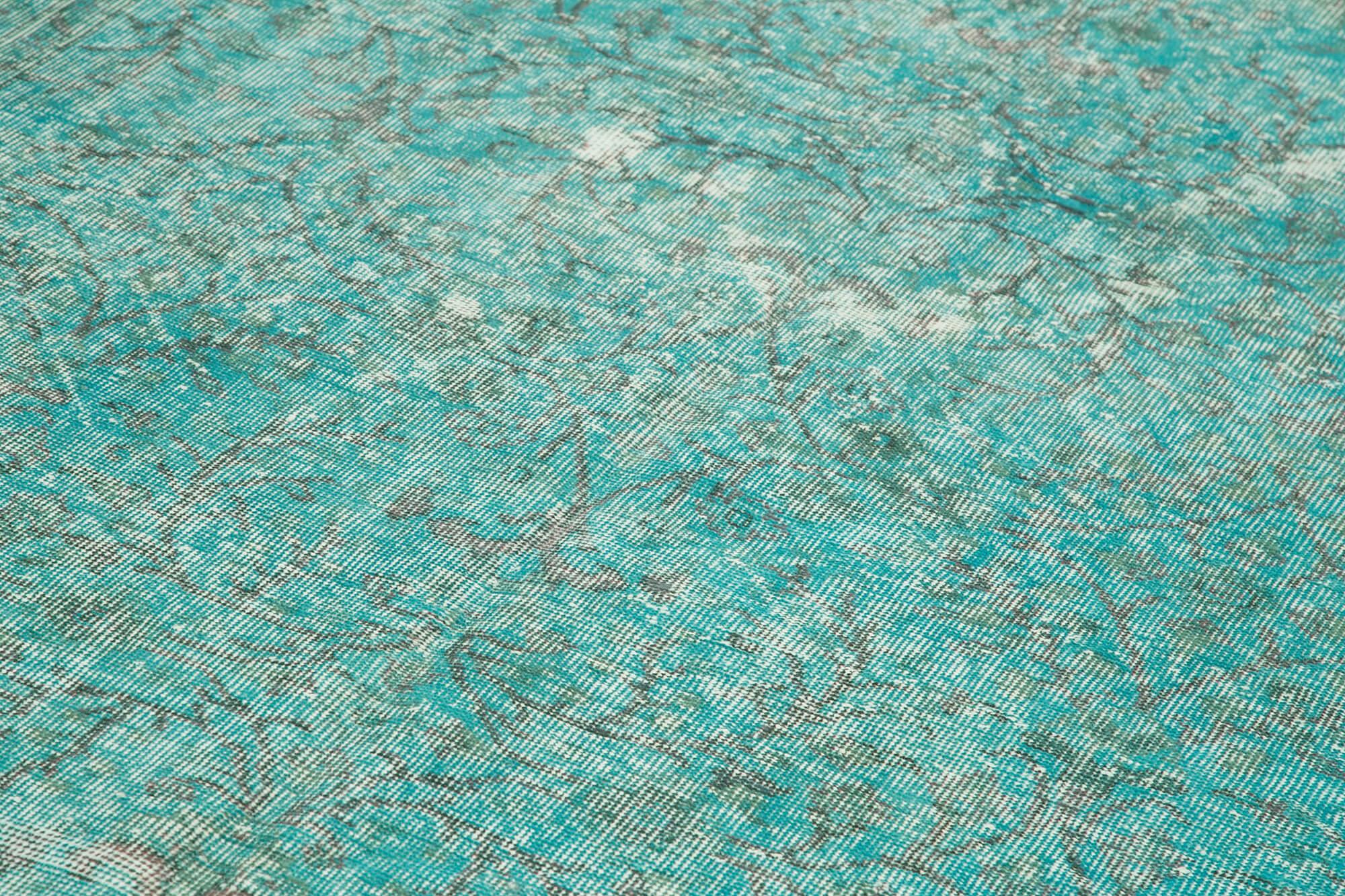 5 x 10 Turquoise Overdyed Rug - 3707