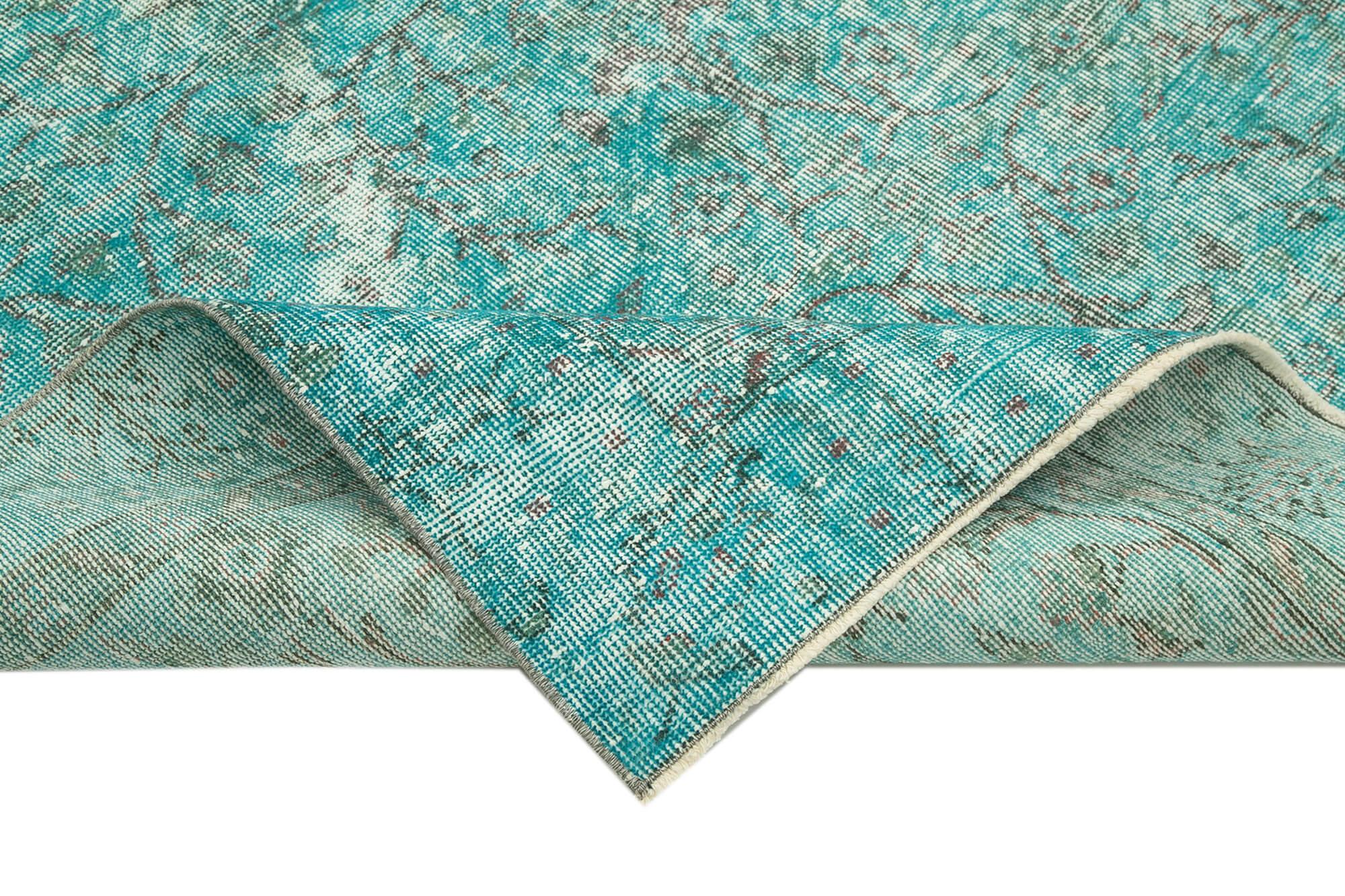 5 x 10 Turquoise Overdyed Rug - 3707