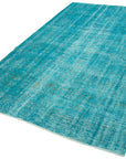 5 x 8 Turquoise Overdyed Rug - 3708