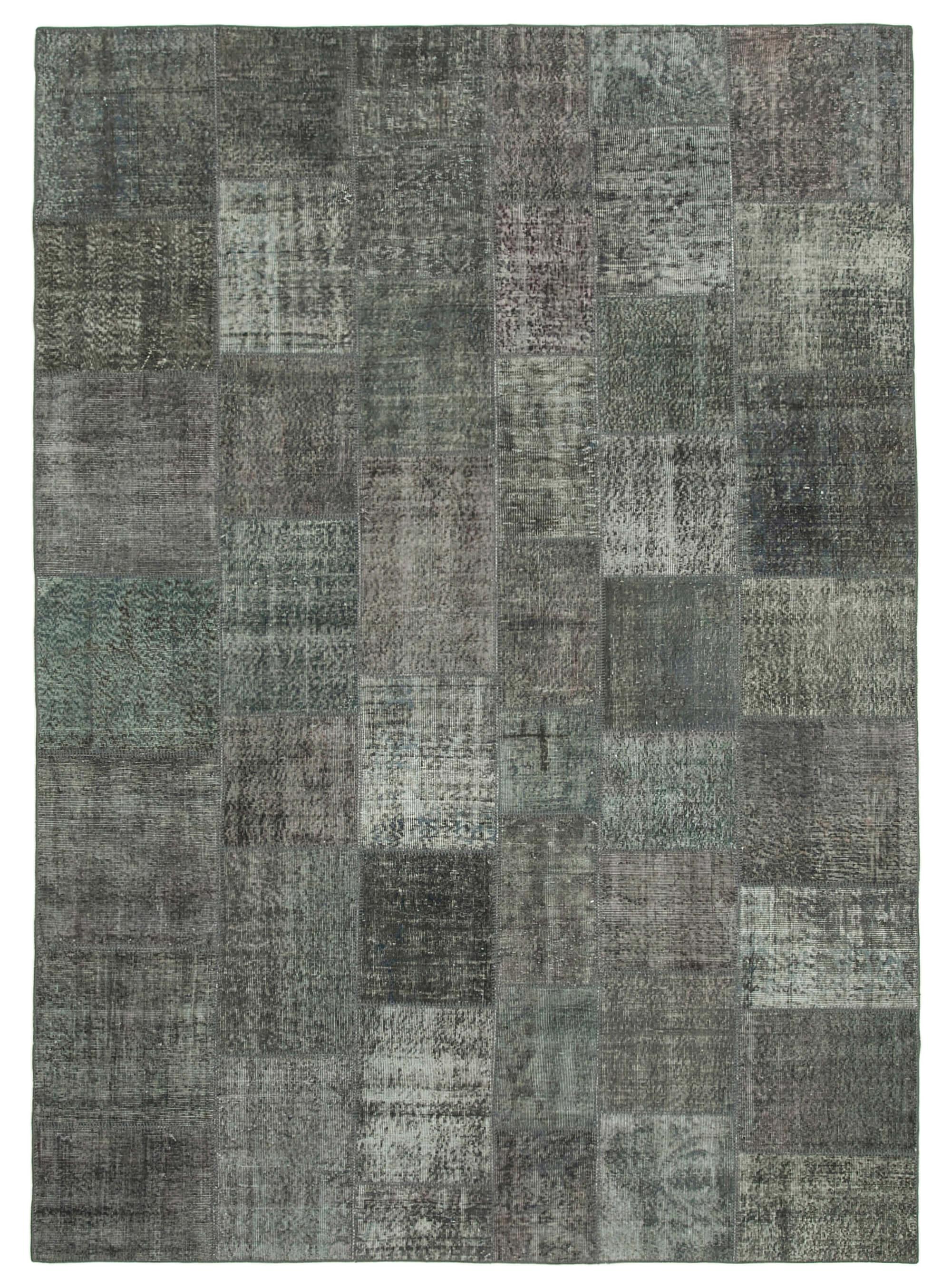 8 x 11 Grey Patchwork Rug- 3714