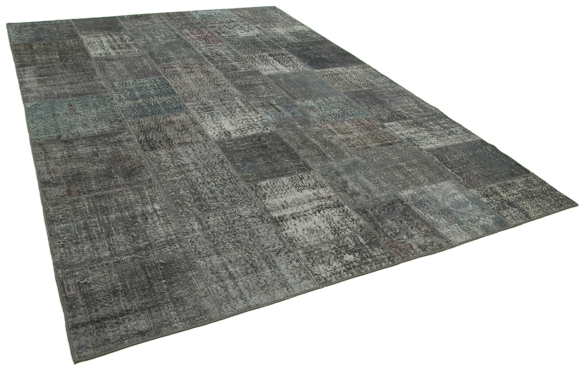 8 x 11 Grey Patchwork Rug- 3714