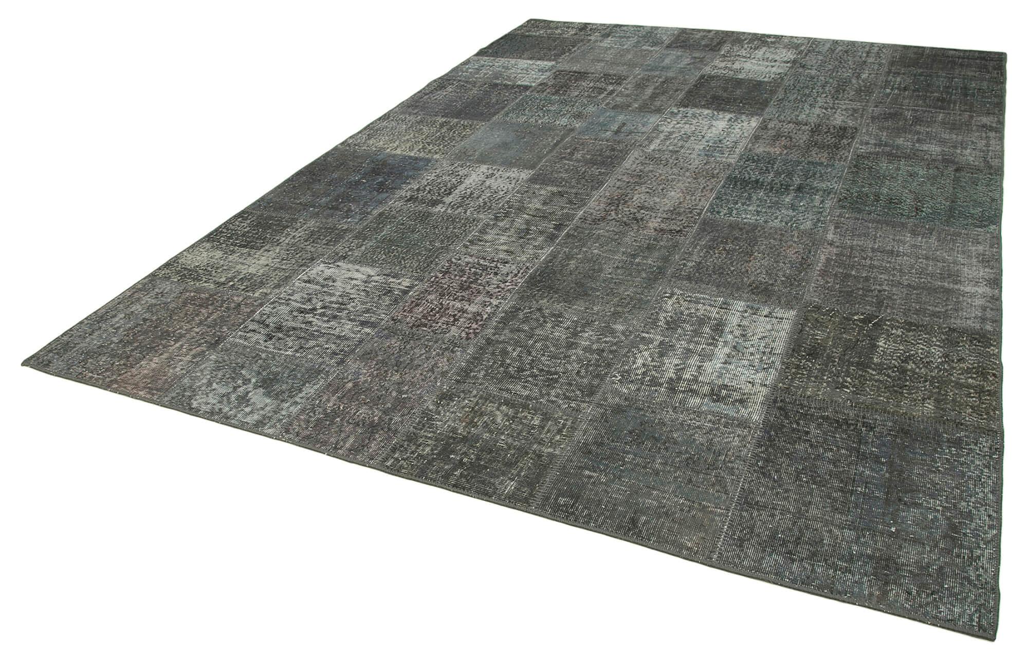 8 x 11 Grey Patchwork Rug- 3714