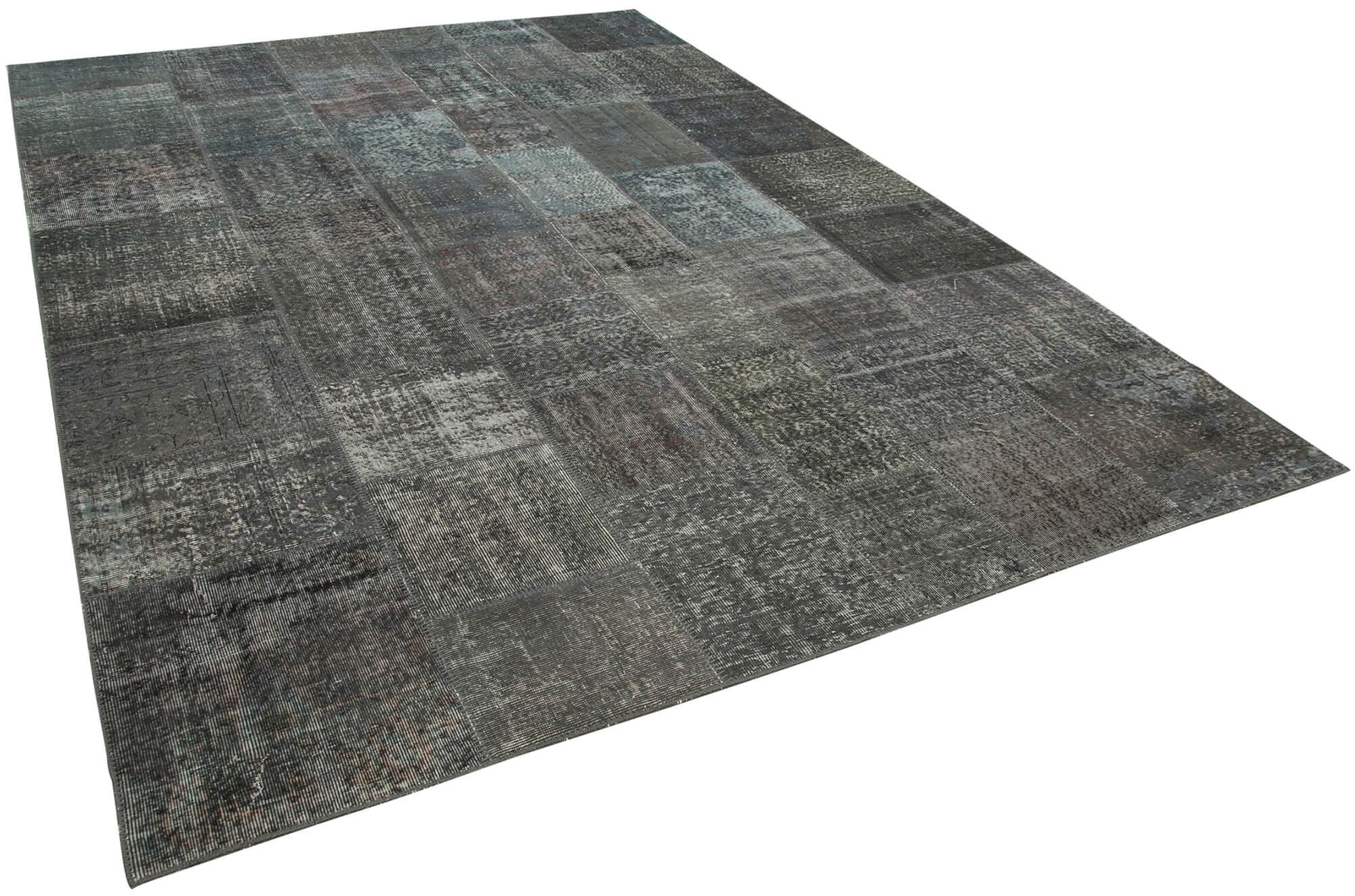 8 x 11 Grey Patchwork Rug- 3715