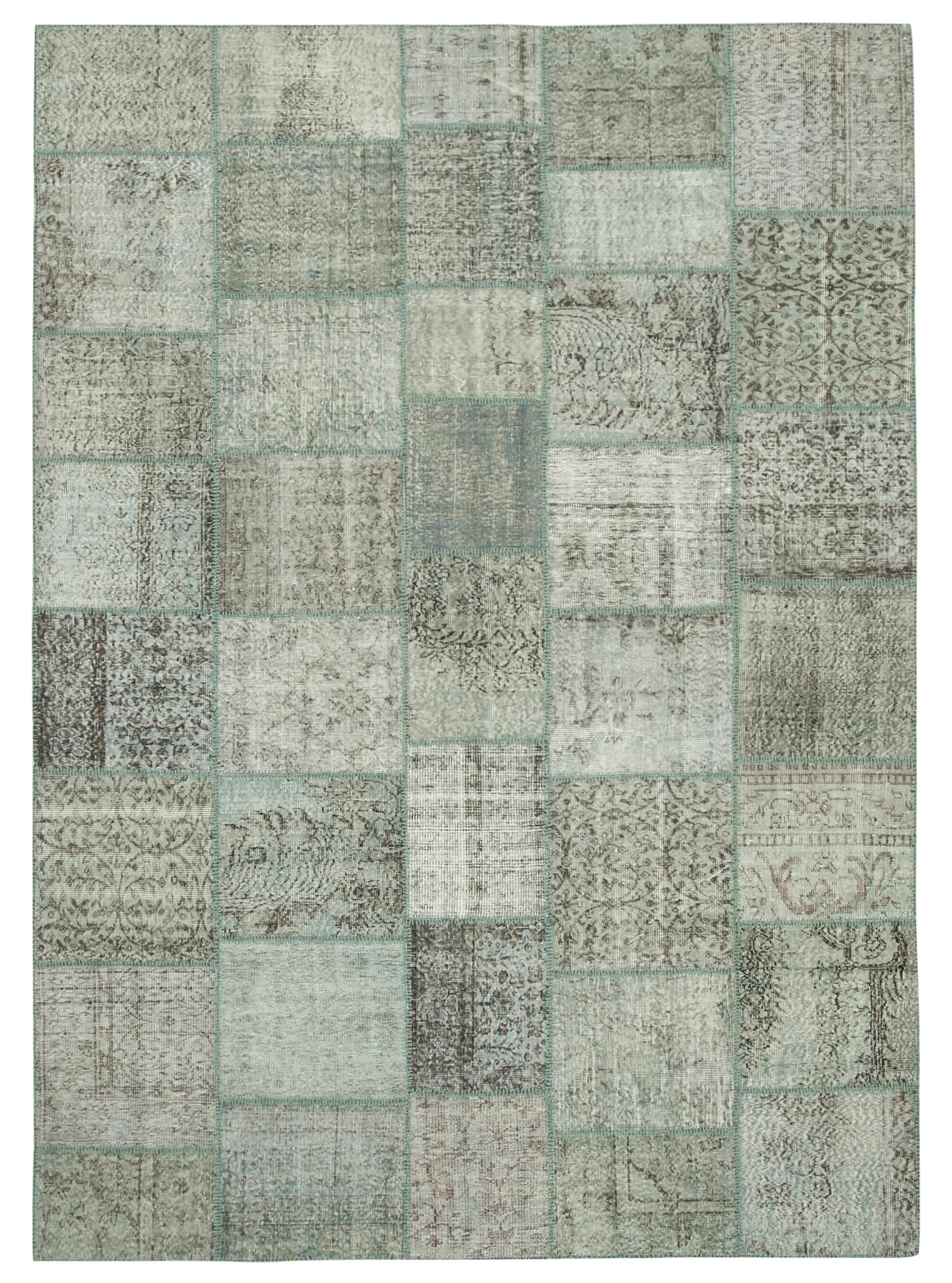 8 x 11 Blue Patchwork Rug- 3716