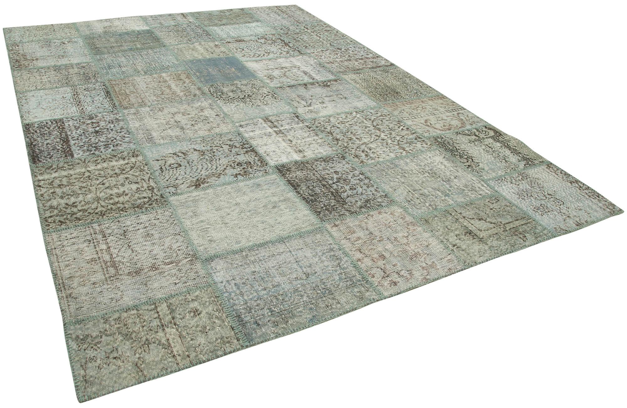 8 x 11 Blue Patchwork Rug- 3716