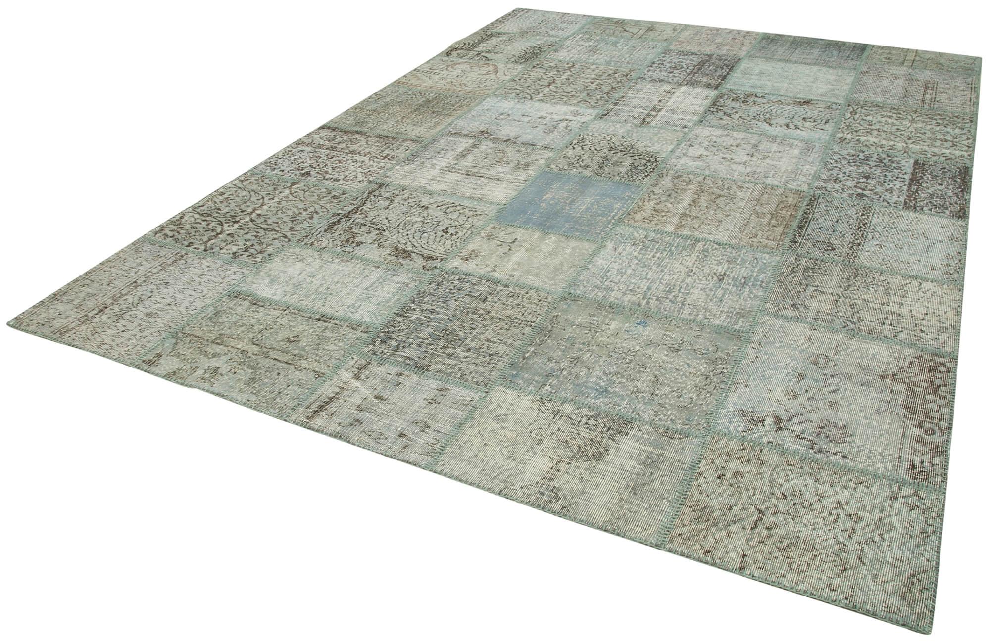 8 x 11 Blue Patchwork Rug- 3716