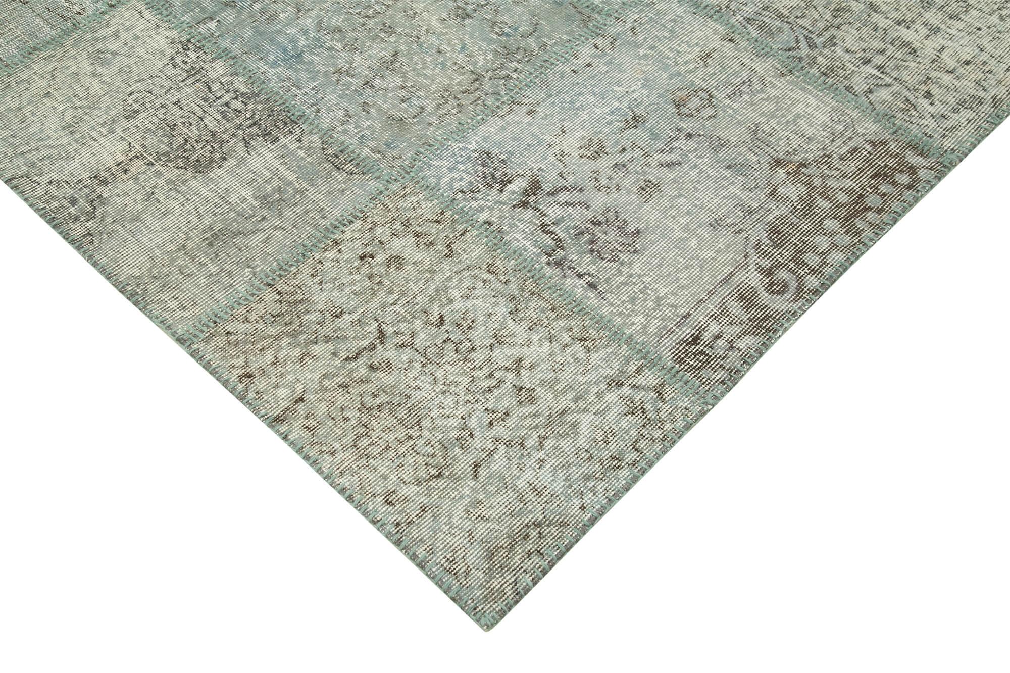 8 x 11 Blue Patchwork Rug- 3716