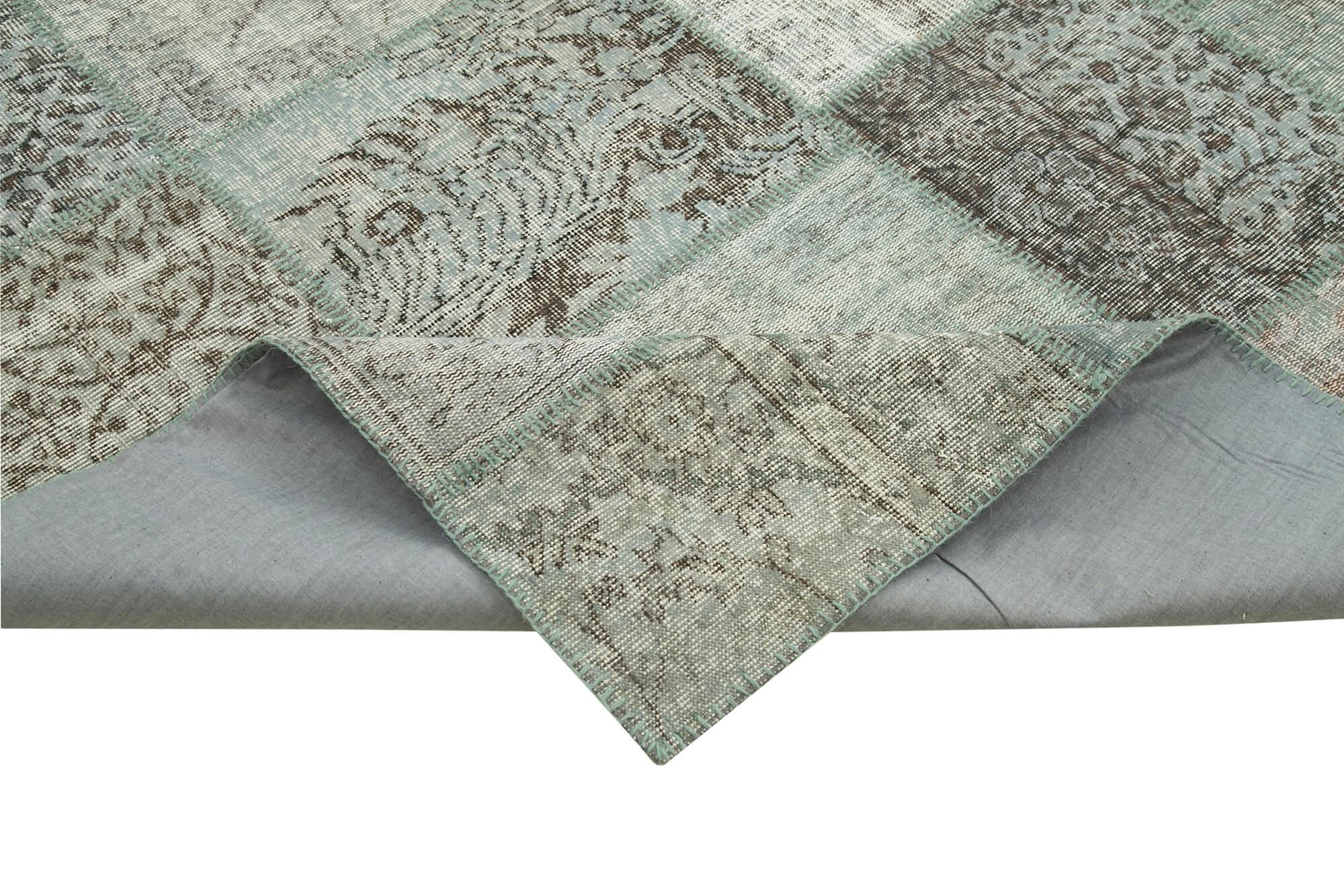 8 x 11 Blue Patchwork Rug- 3716