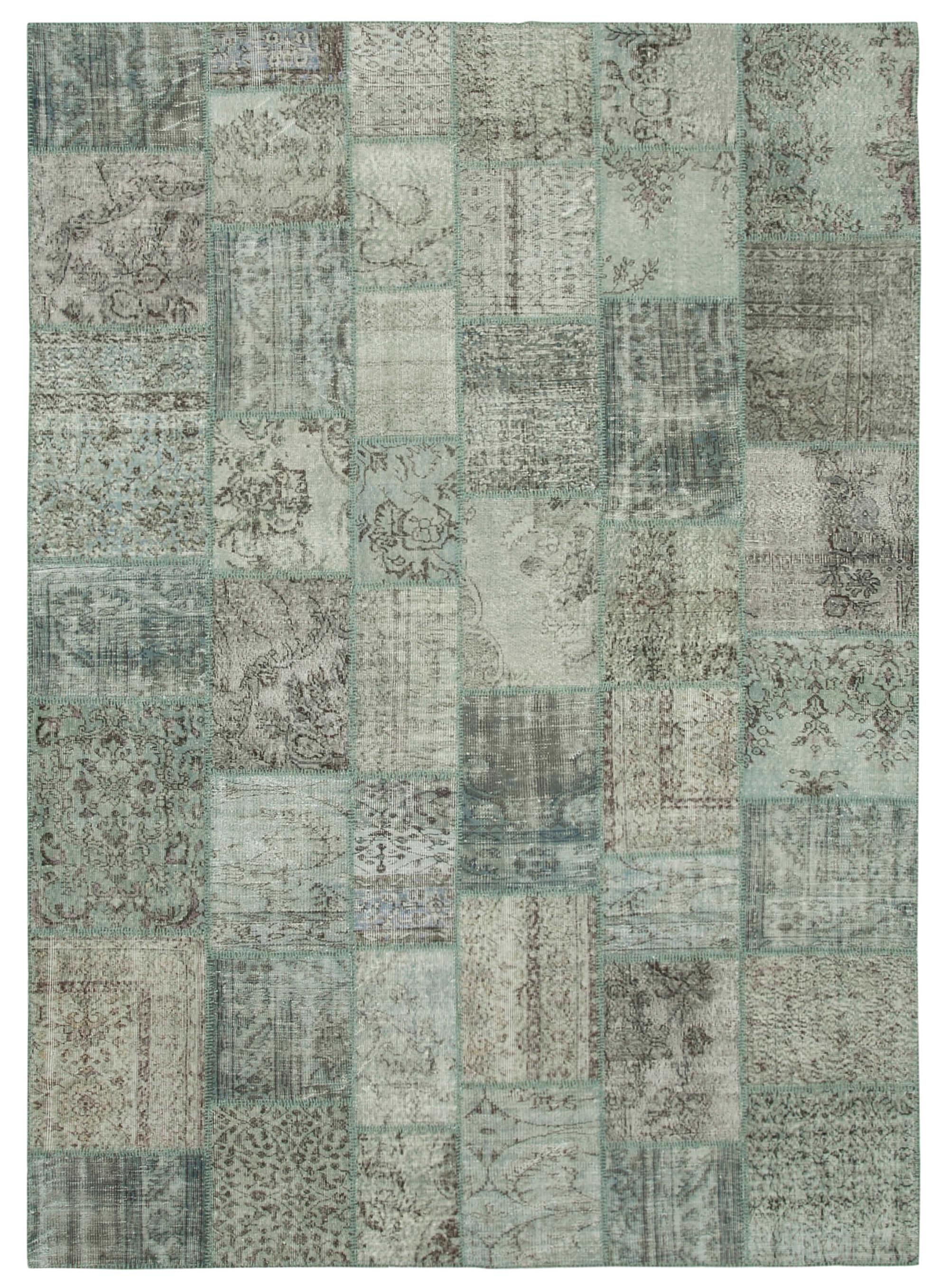 8 x 11 Blue Patchwork Rug- 3717