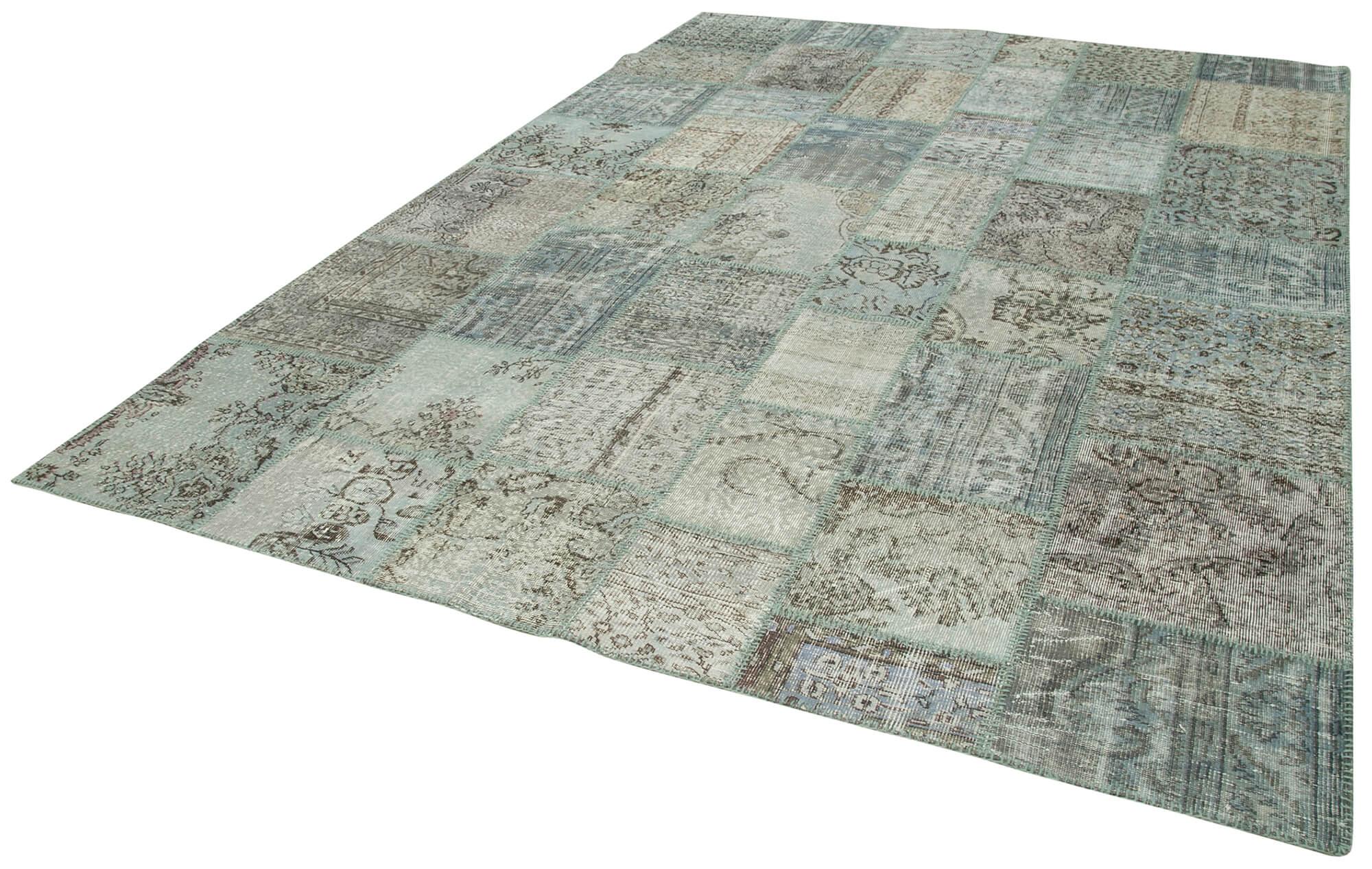 8 x 11 Blue Patchwork Rug- 3717