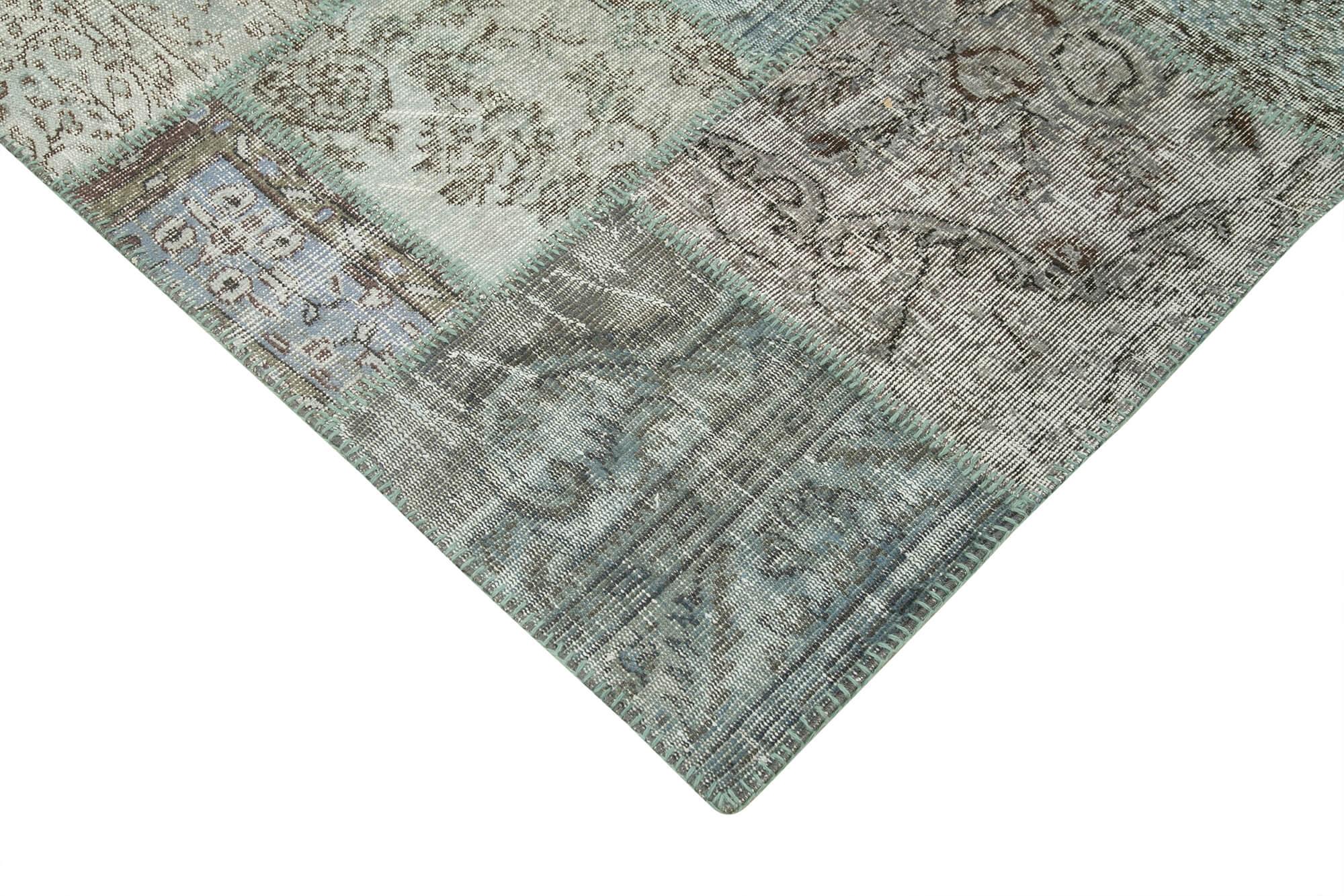 8 x 11 Blue Patchwork Rug- 3717