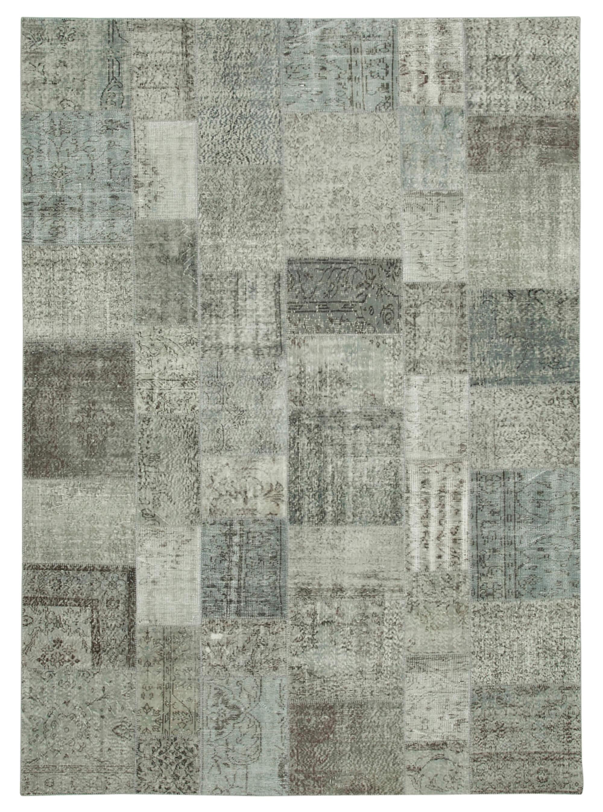 (8 x 11)  Grey Patchwork Rug- 3719