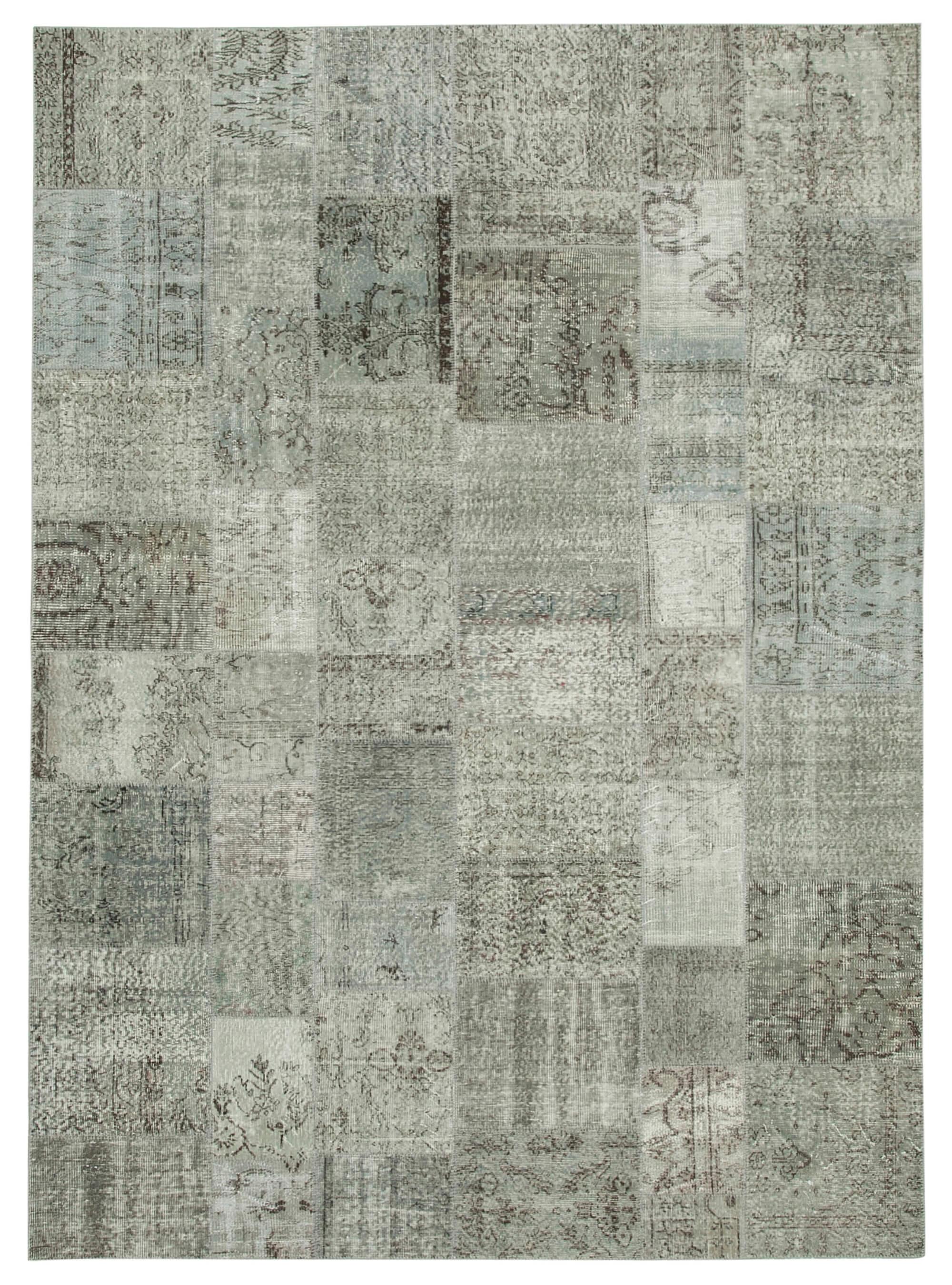 (8 x 11)  Grey Patchwork Rug- 3720