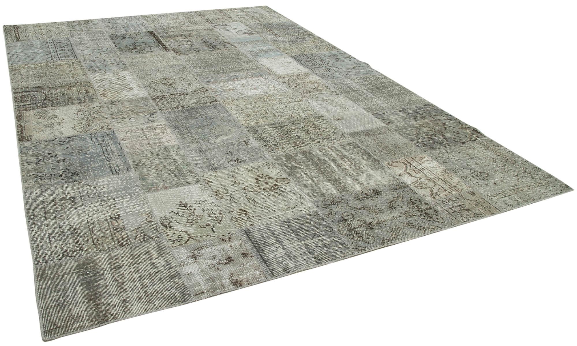 (8 x 11)  Grey Patchwork Rug- 3720