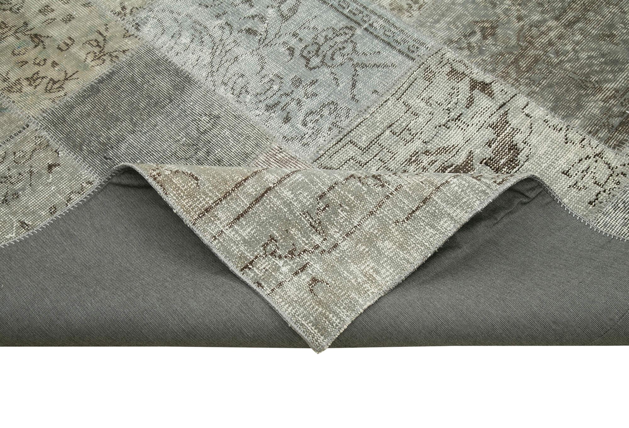 8 x 11 Grey Patchwork Rug- 3721