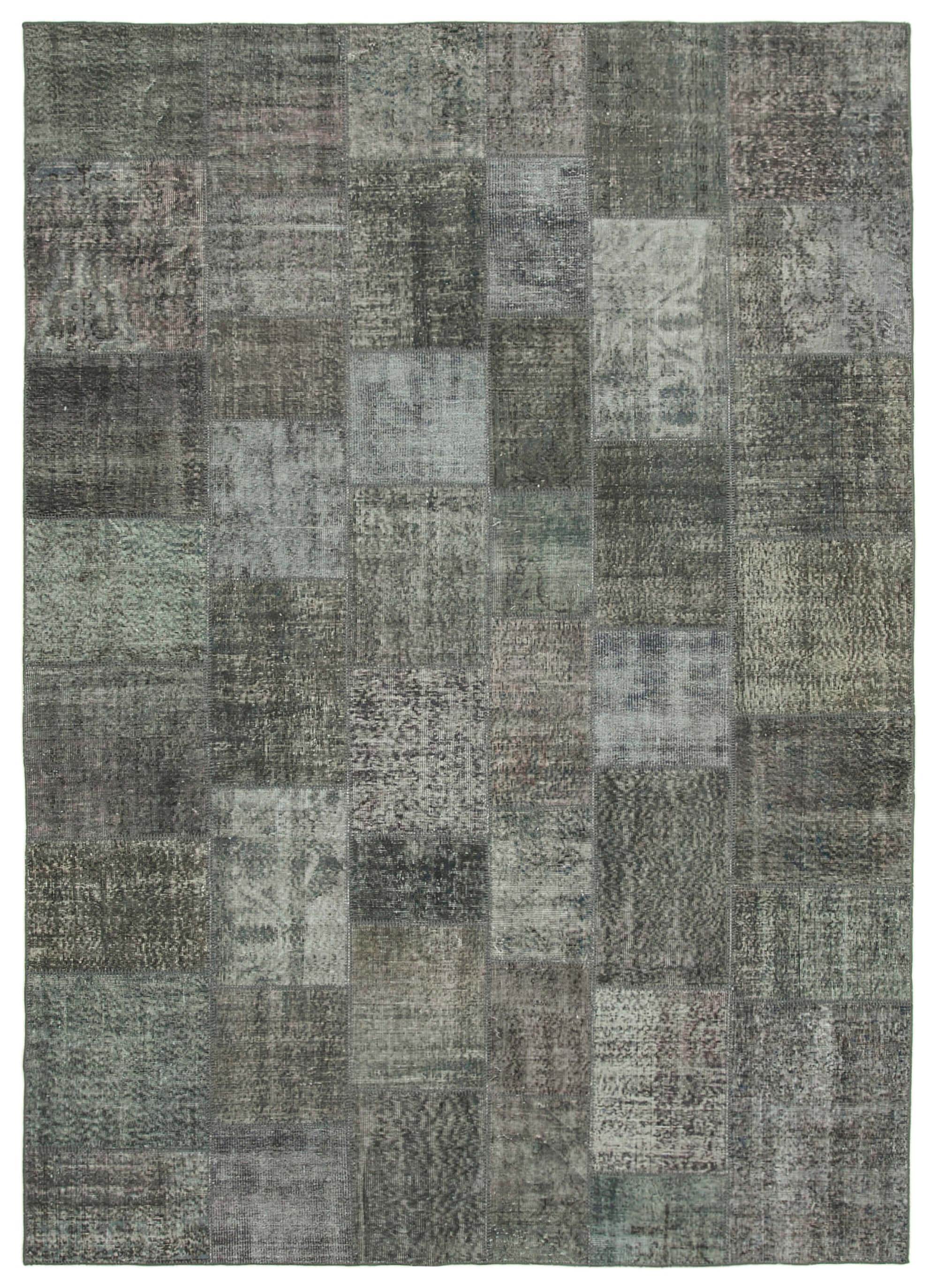 8 x 11 Grey Patchwork Rug- 3727