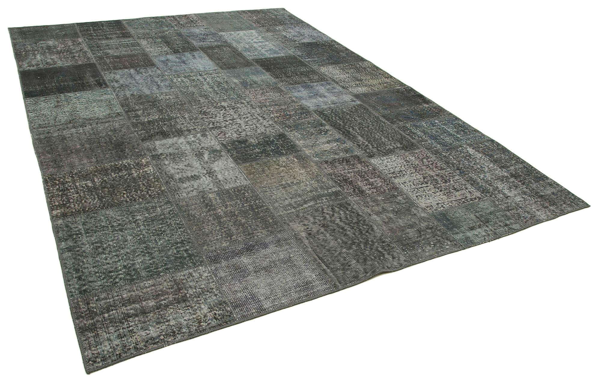 8 x 11 Grey Patchwork Rug- 3727