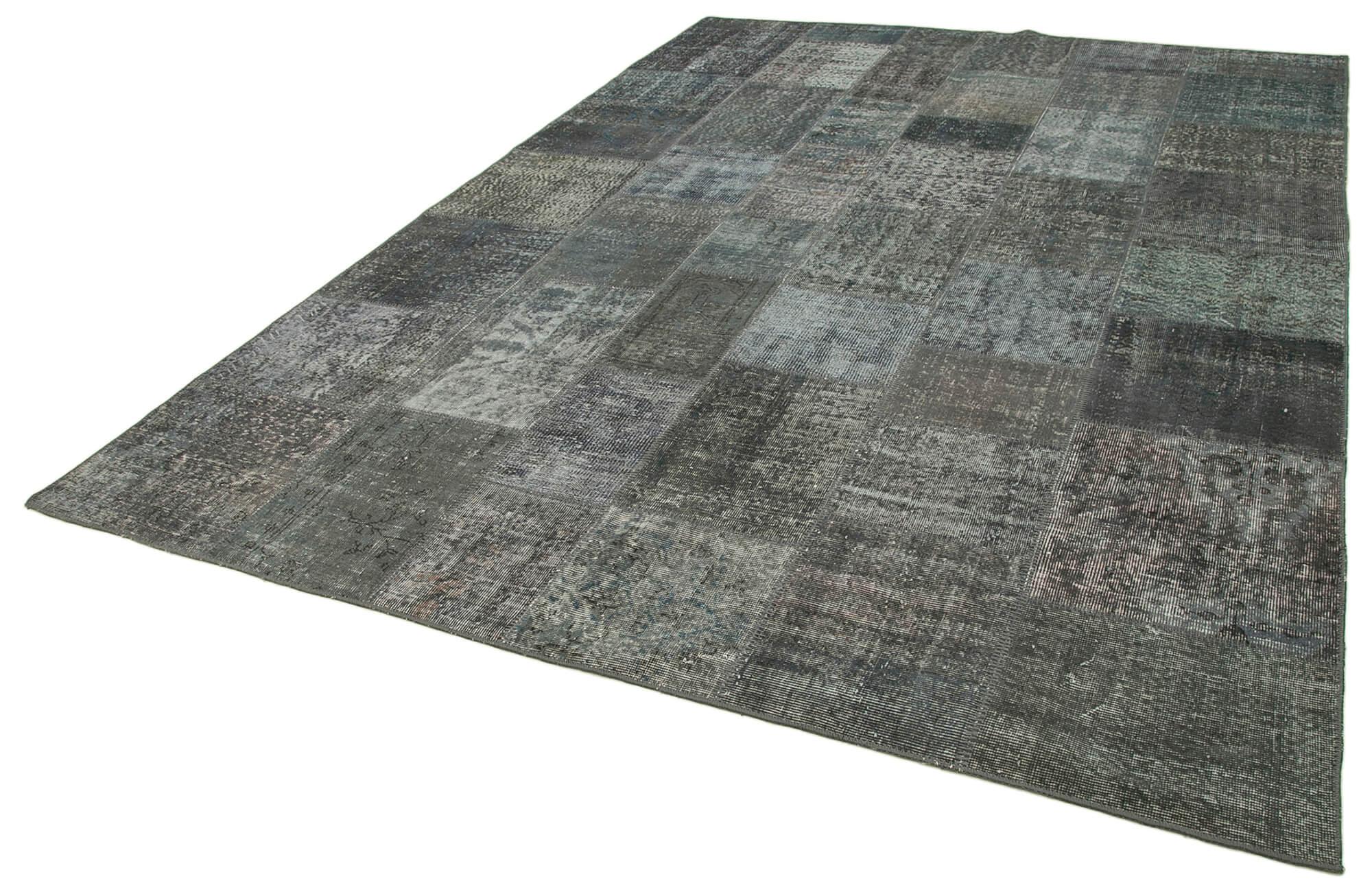 8 x 11 Grey Patchwork Rug- 3727