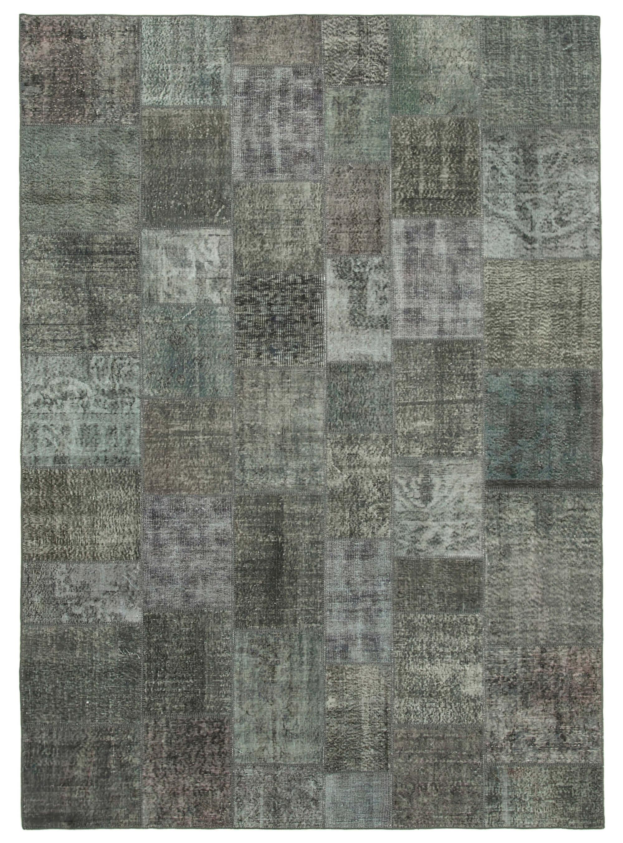 8 x 11 Grey Patchwork Rug- 3728