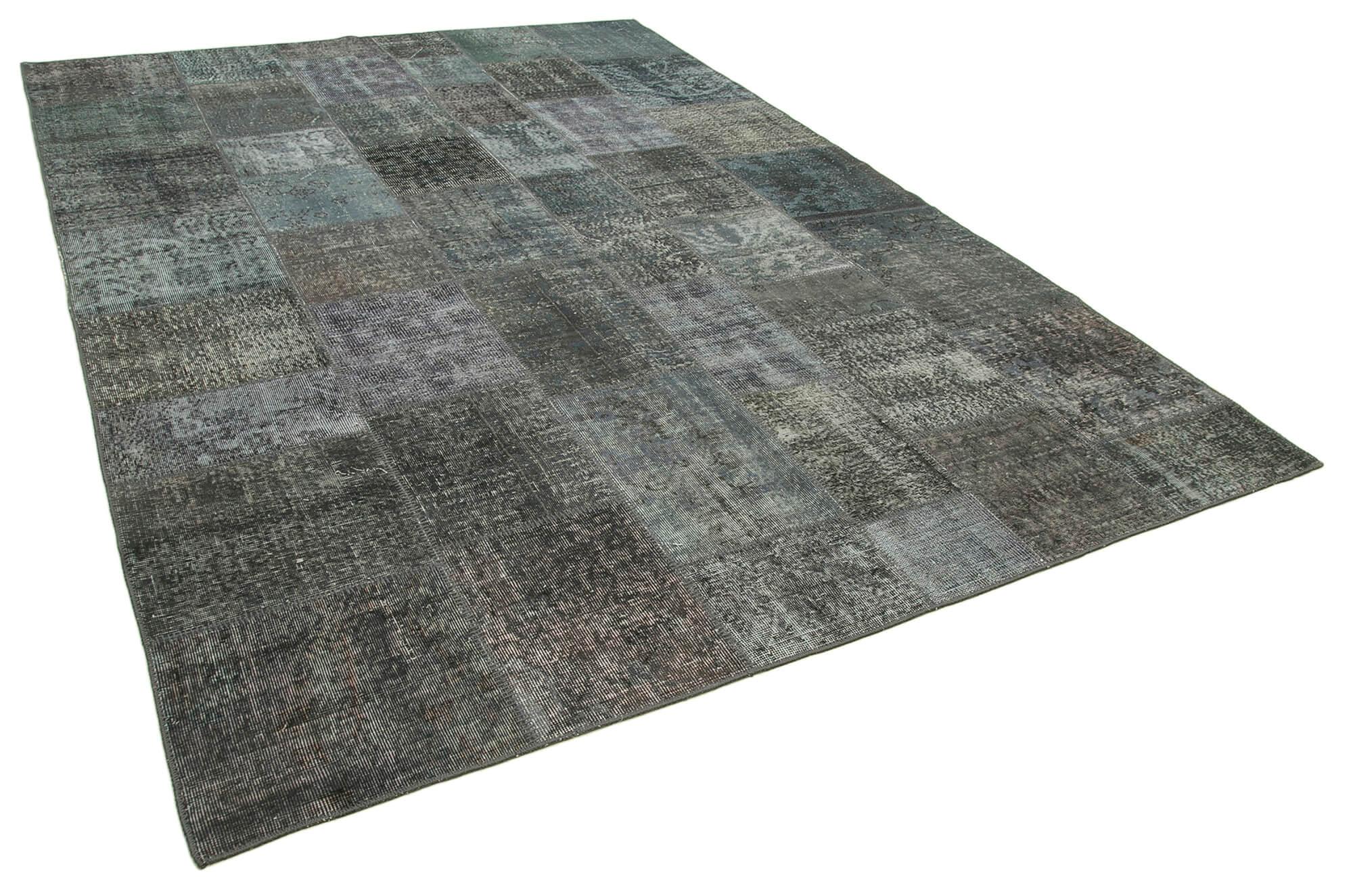 8 x 11 Grey Patchwork Rug- 3728