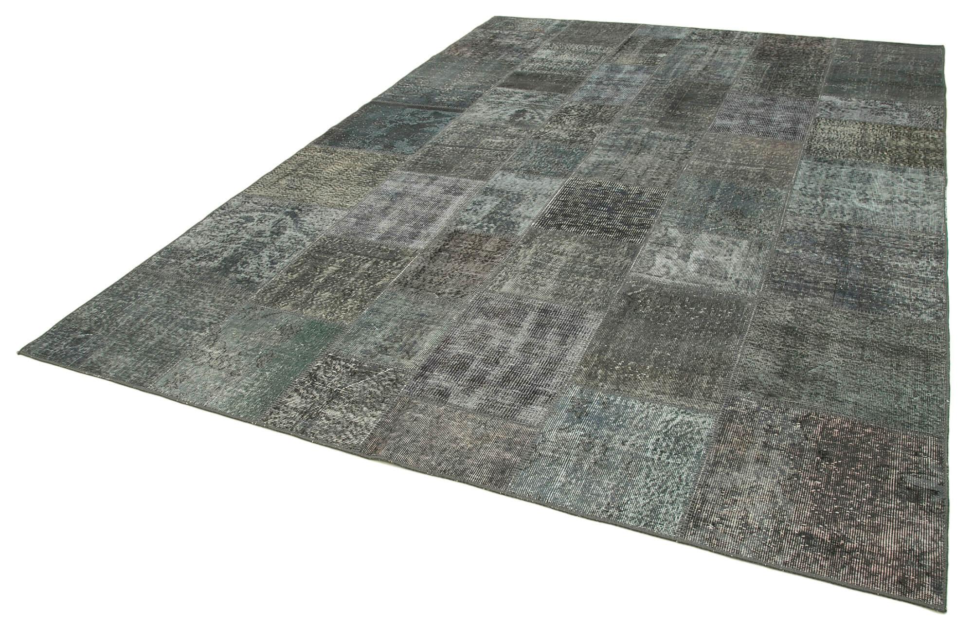 8 x 11 Grey Patchwork Rug- 3728