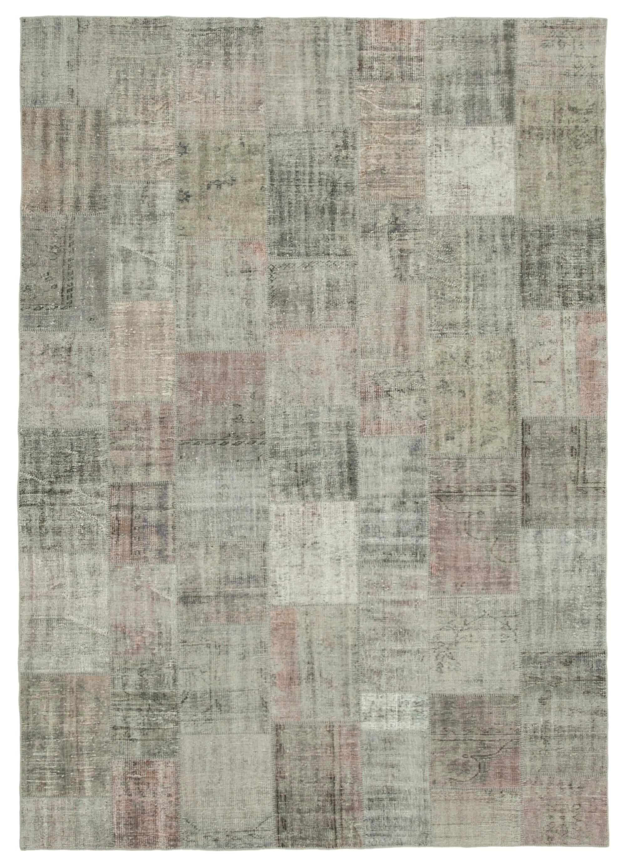 8 x 12 Grey Patchwork Rug- 3738