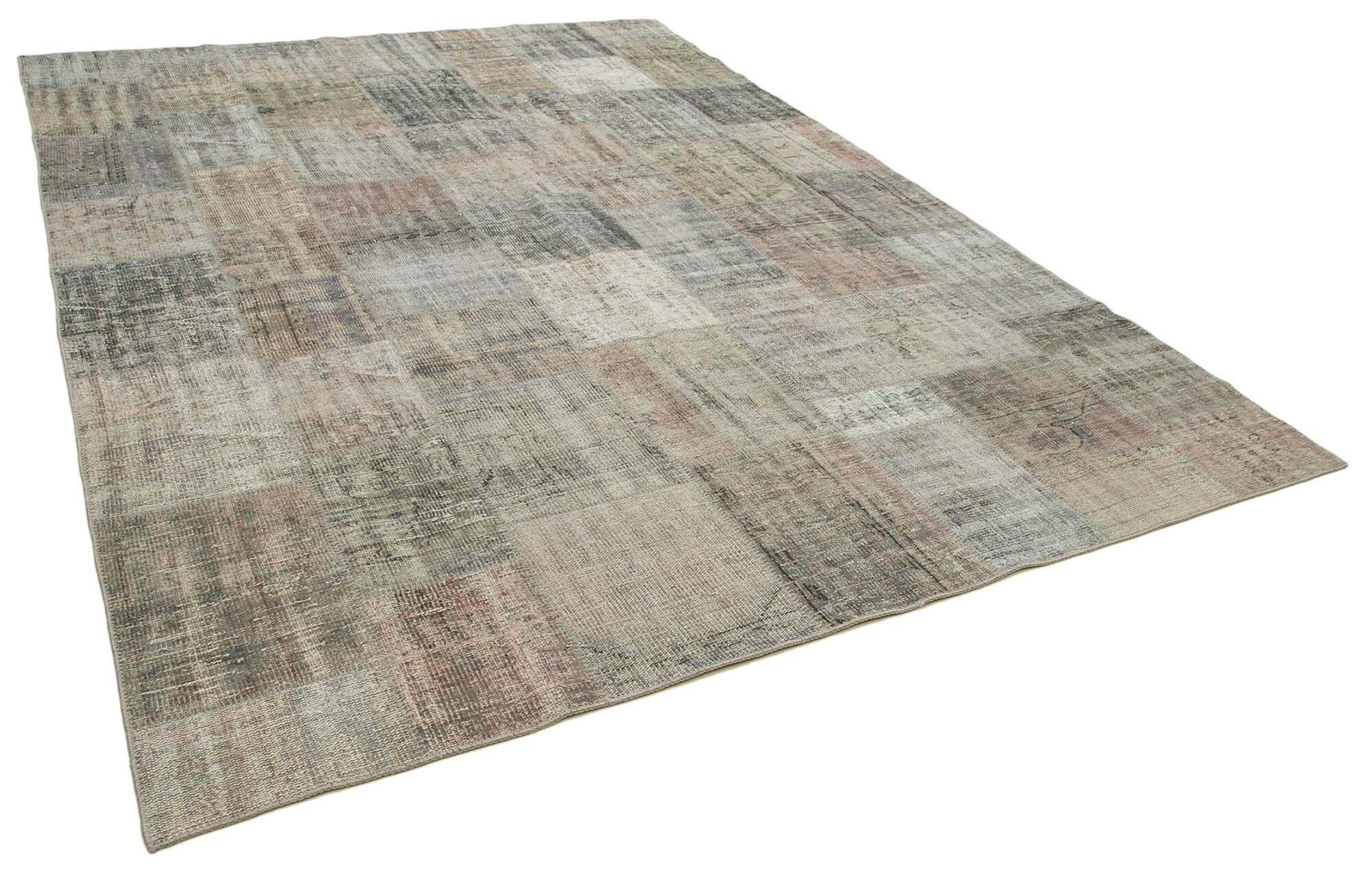 8 x 12 Grey Patchwork Rug- 3738