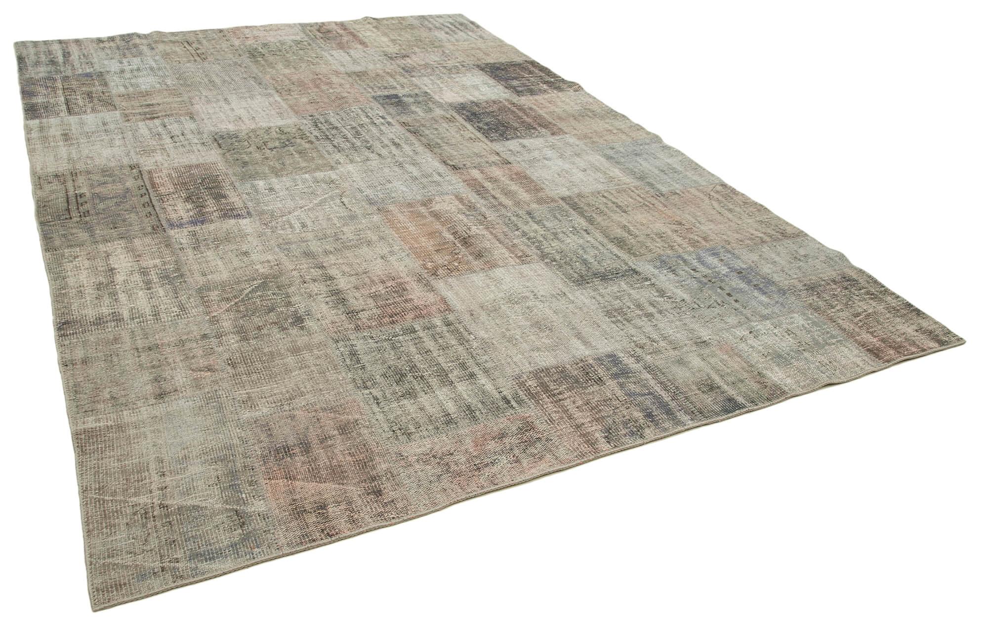 8 x 12 Grey Patchwork Rug- 3740