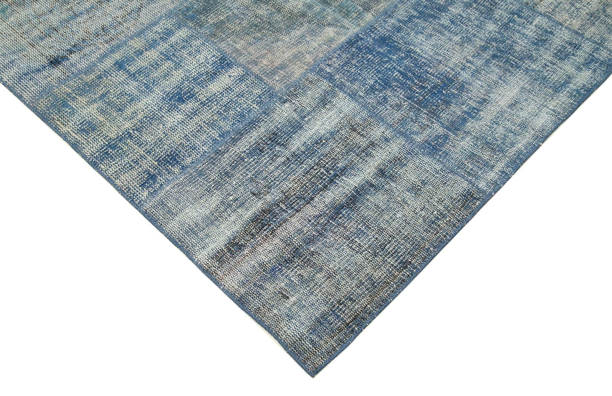 8 x 11 Blue Patchwork Rug- 3744