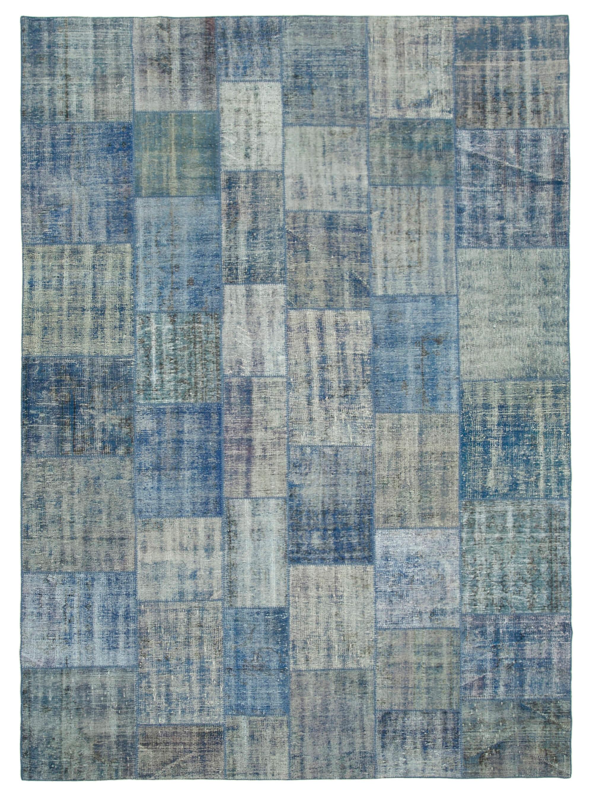 8 x 11 Blue Patchwork Rug- 3745