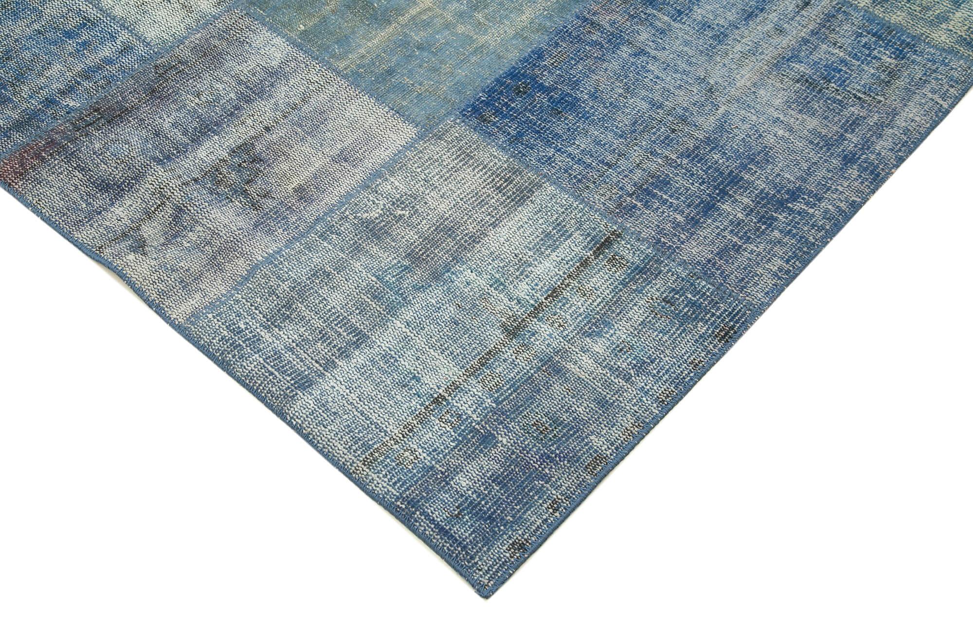 8 x 11 Blue Patchwork Rug- 3745