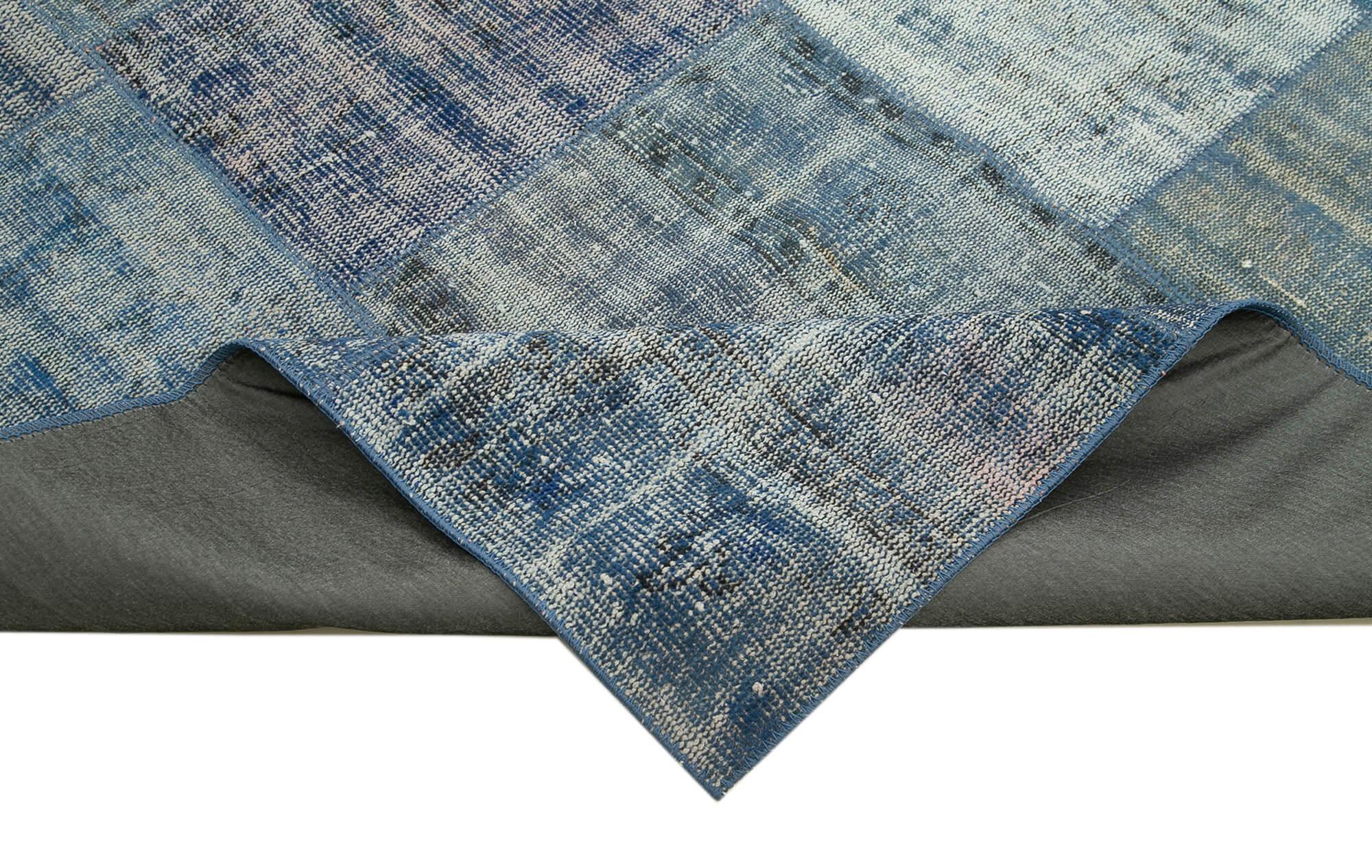 8 x 11 Blue Patchwork Rug- 3746