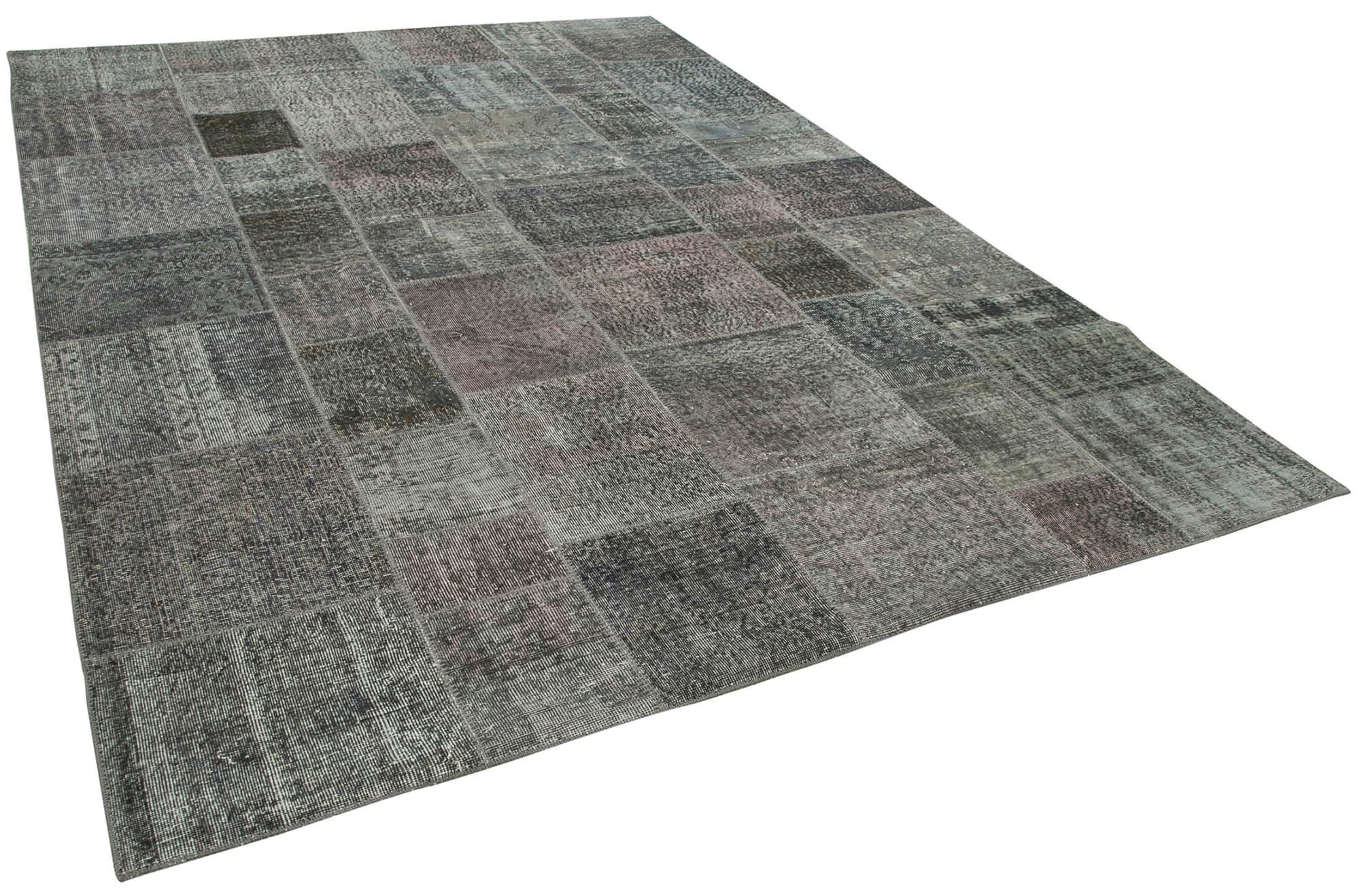 8 x 12 Grey Patchwork Rug- 3747