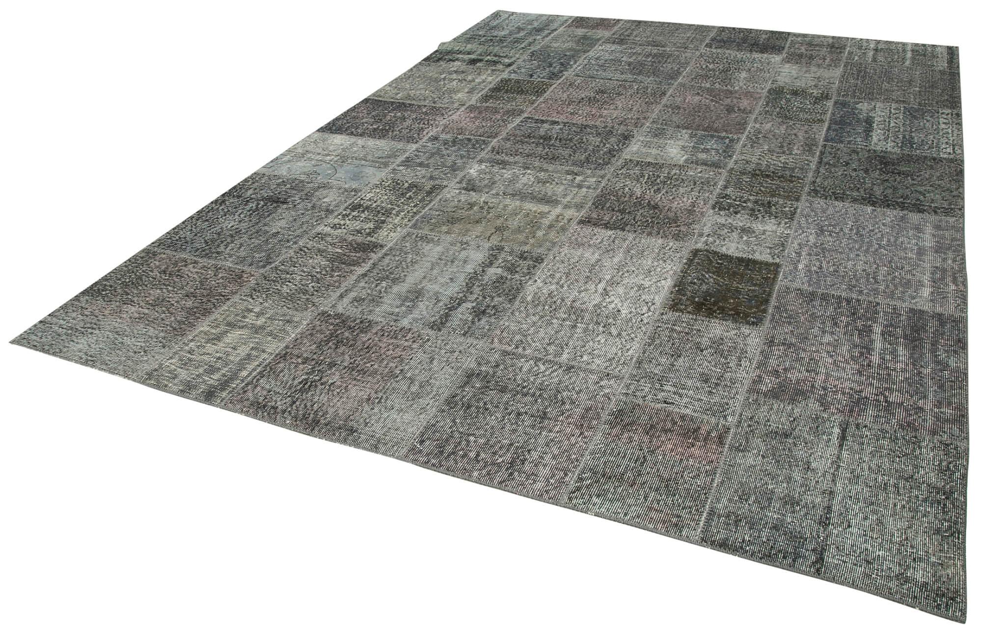 8 x 12 Grey Patchwork Rug- 3747