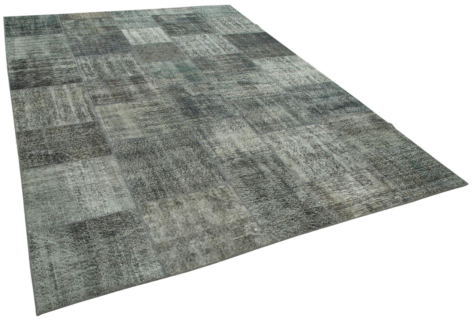 8 x 11 Grey Patchwork Rug- 3748