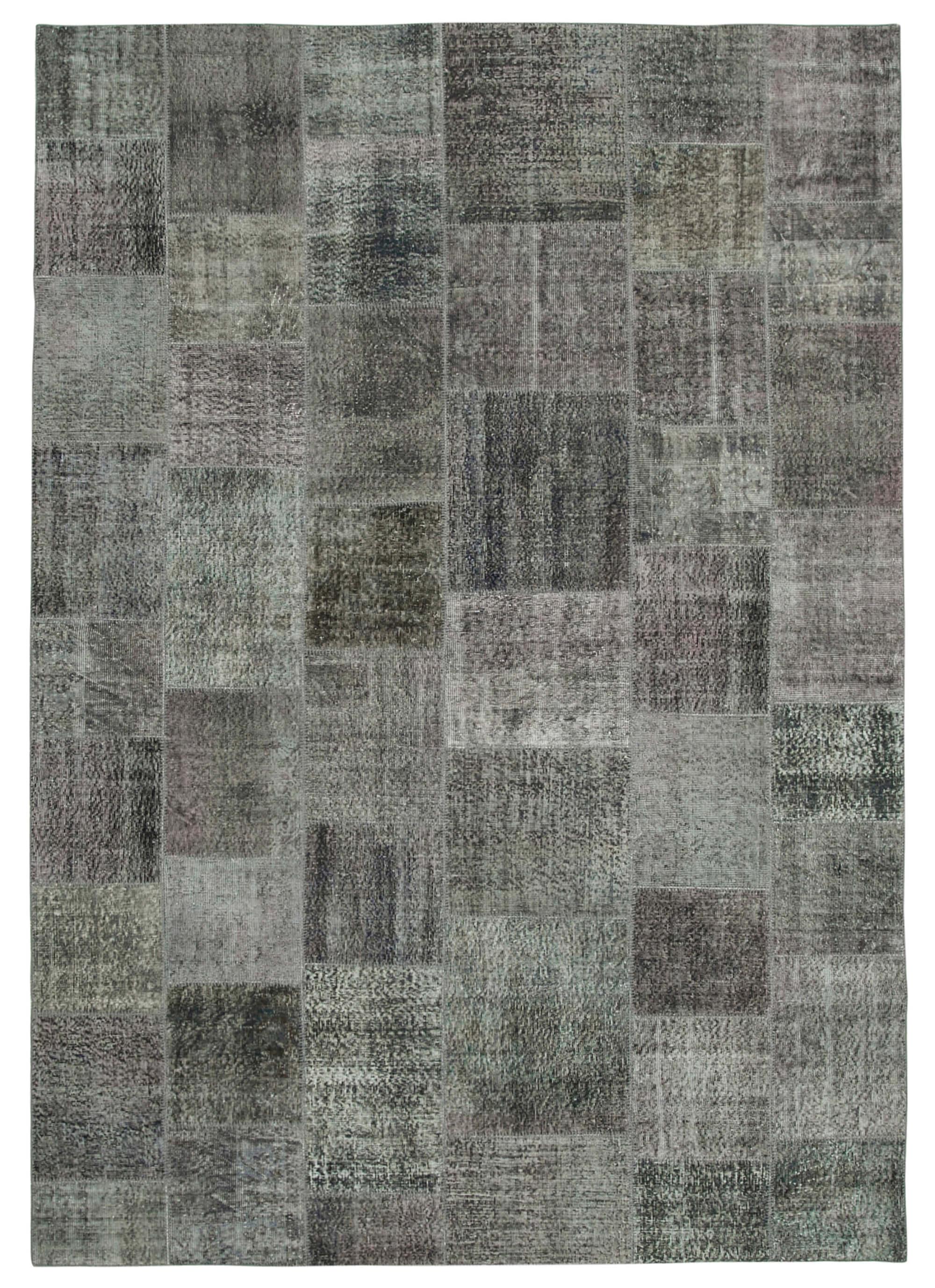 8 x 12 Grey Patchwork Rug- 3749