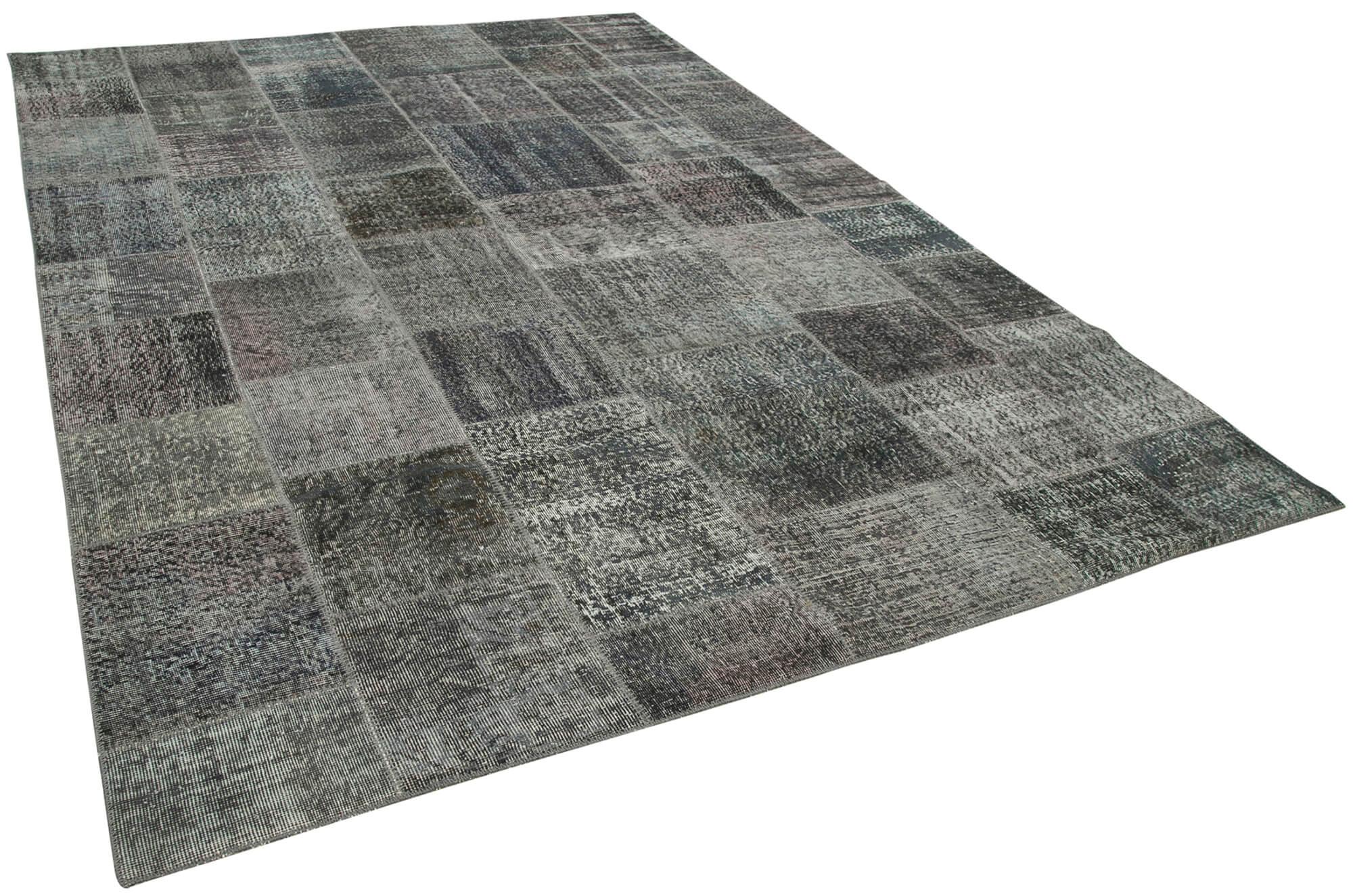 8 x 12 Grey Patchwork Rug- 3749