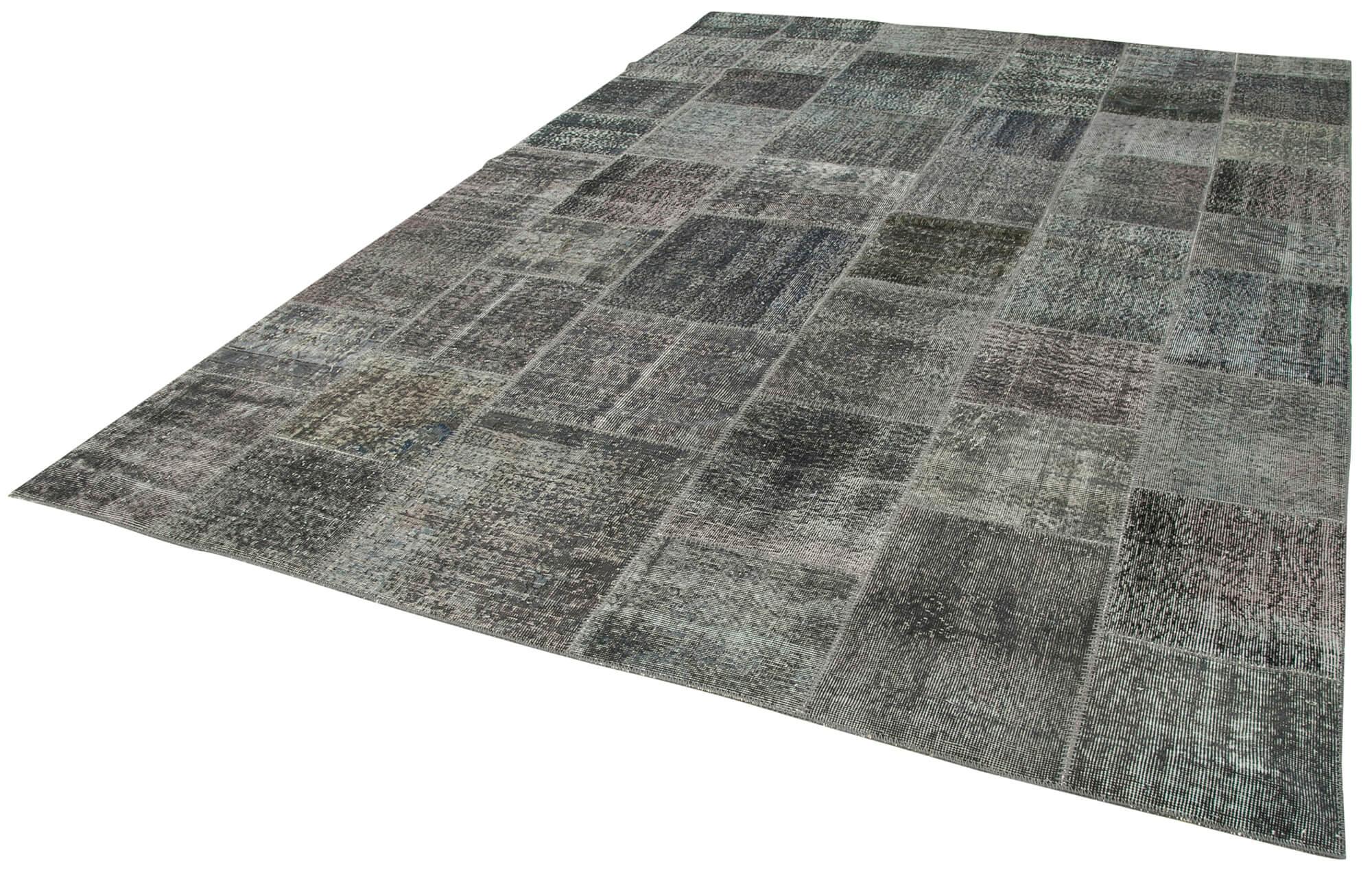 8 x 12 Grey Patchwork Rug- 3749