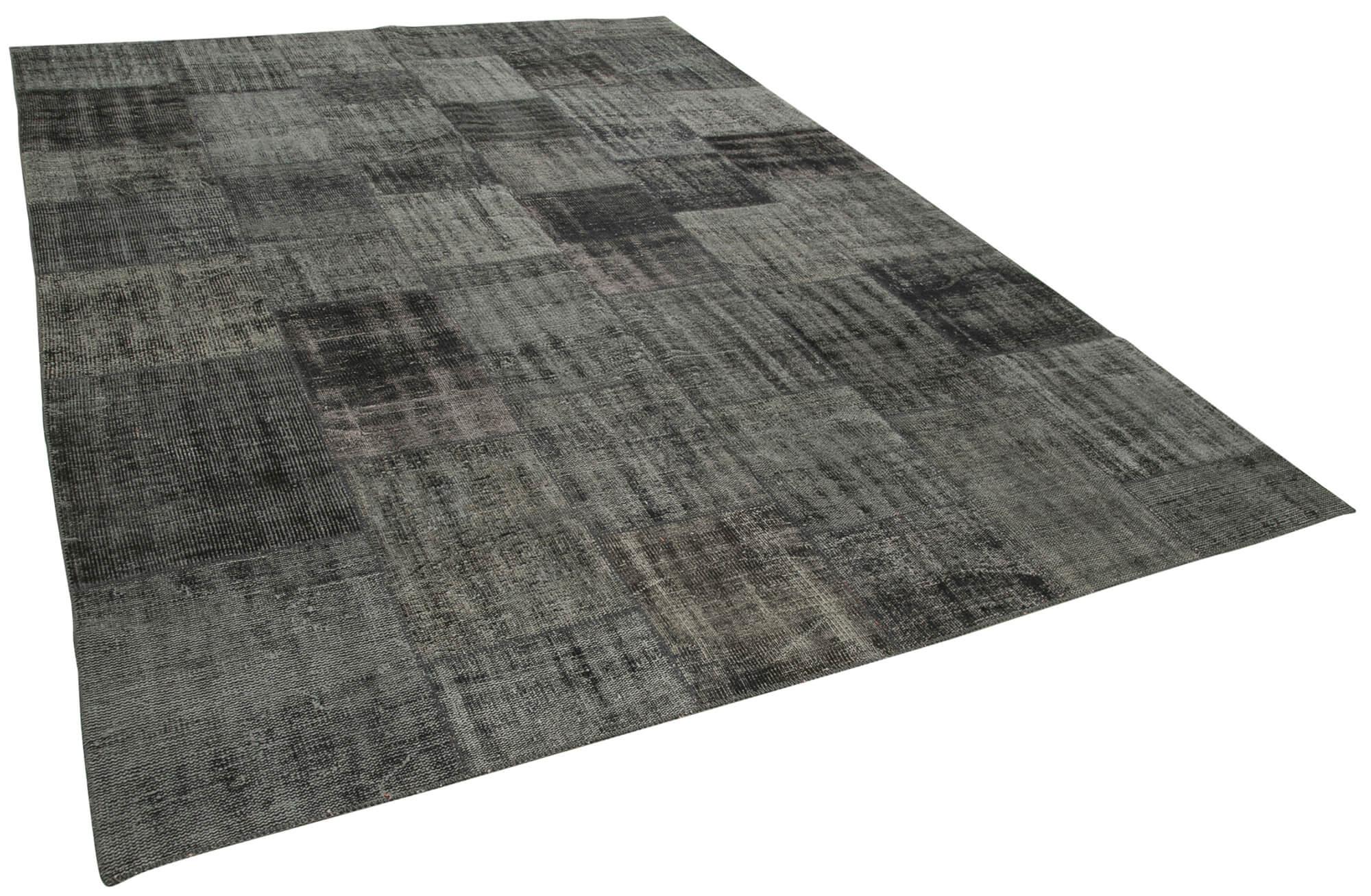 8 x 12 Black Patchwork Rug- 3752