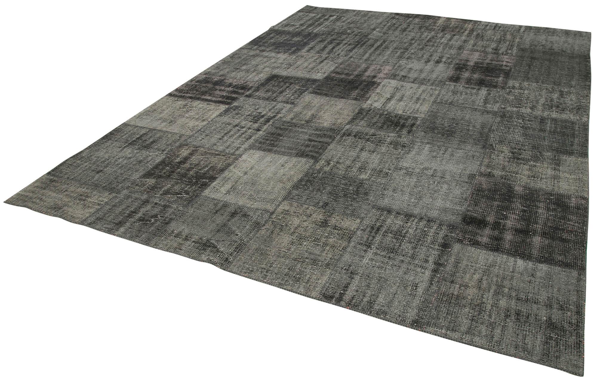 8 x 12 Black Patchwork Rug- 3752