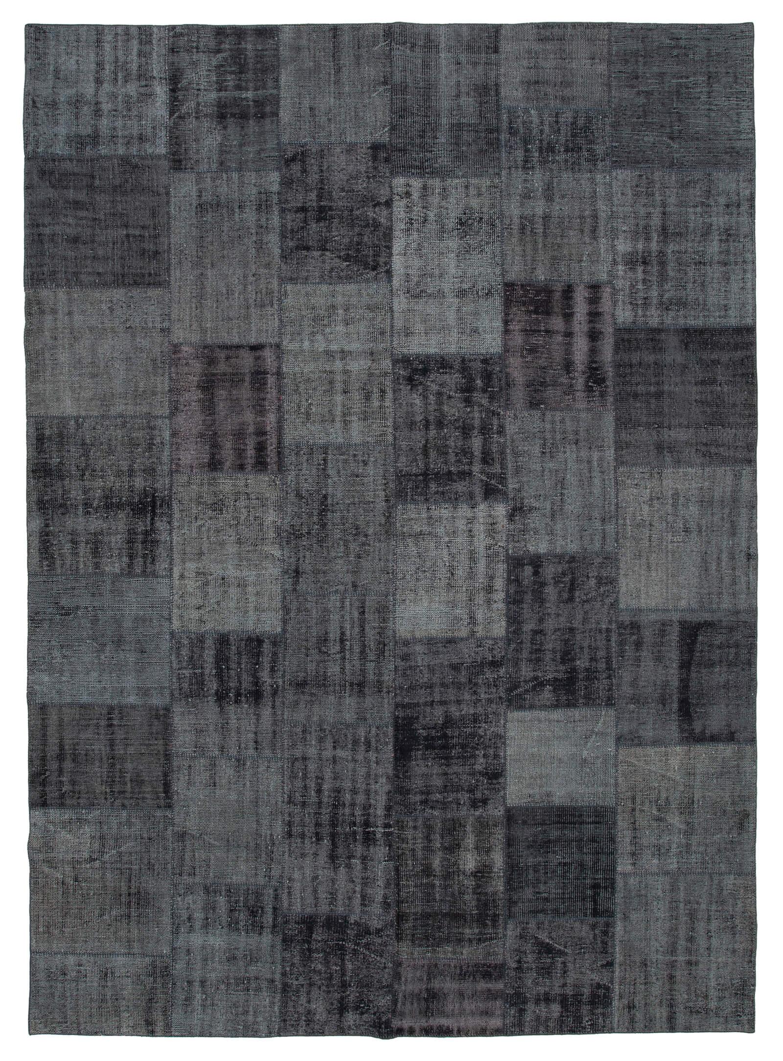 8 x 12 Black Patchwork Rug- 3753