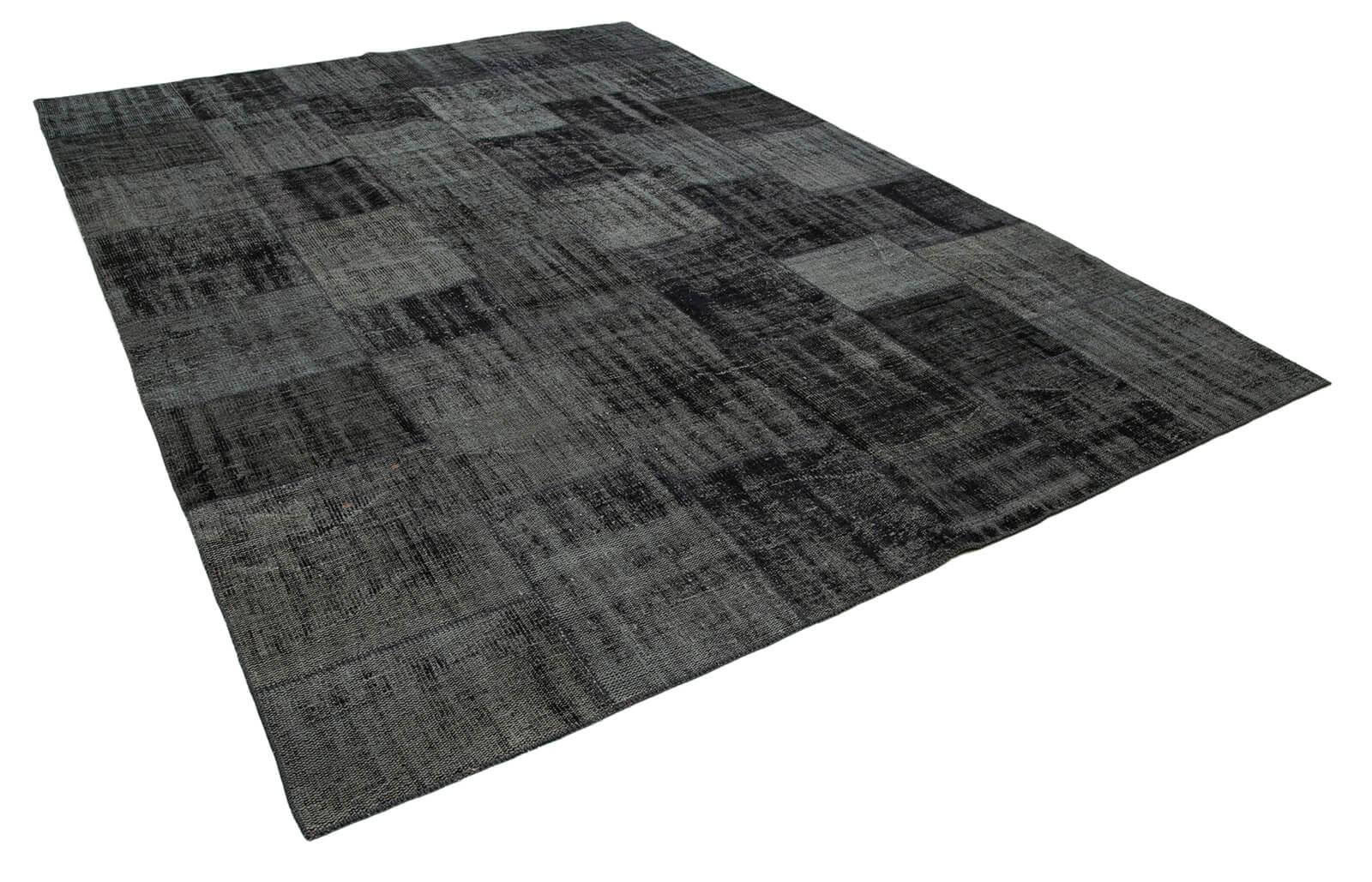 8 x 12 Black Patchwork Rug- 3753