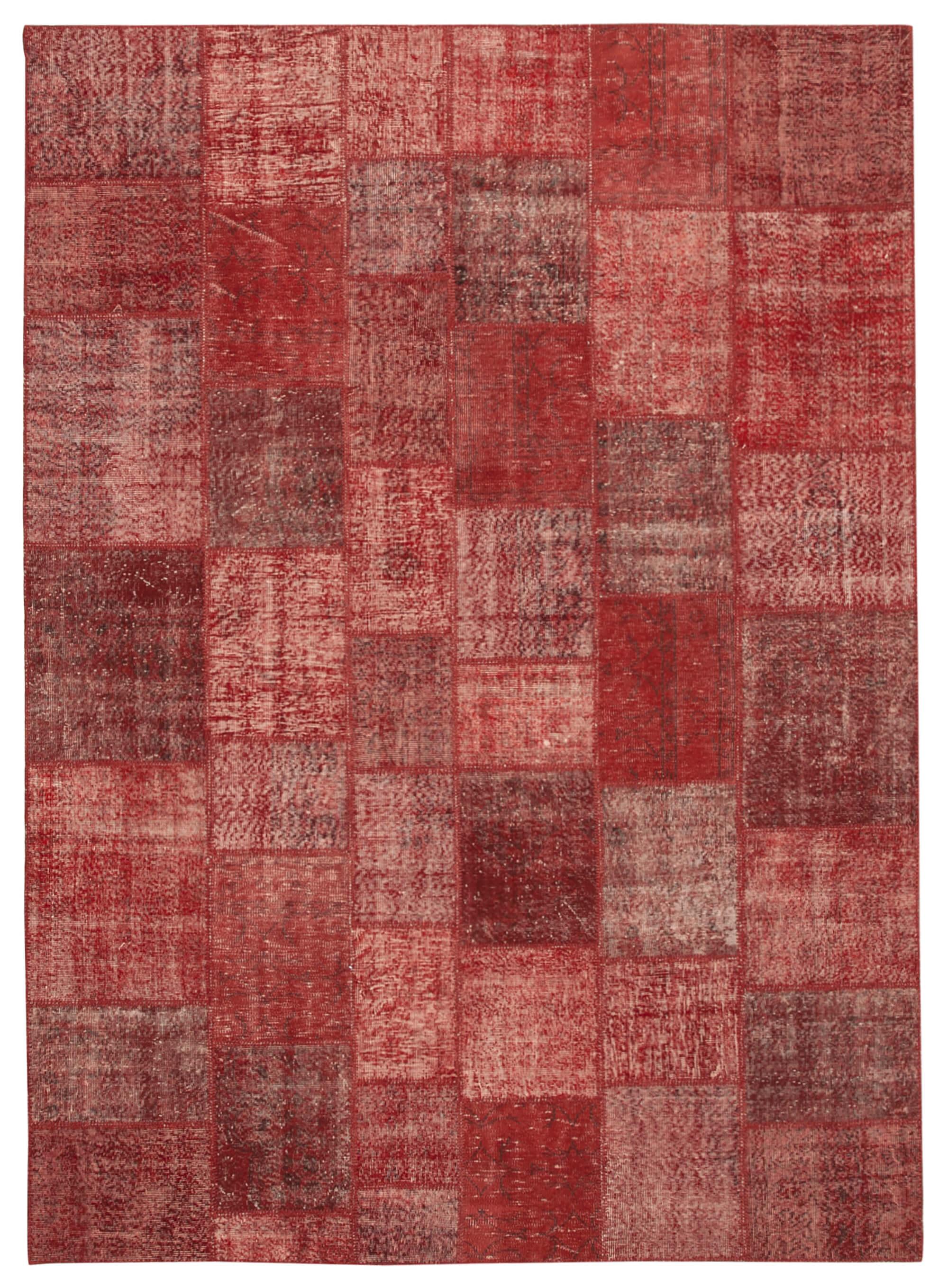 8 x 12 Red Patchwork Rug- 3754