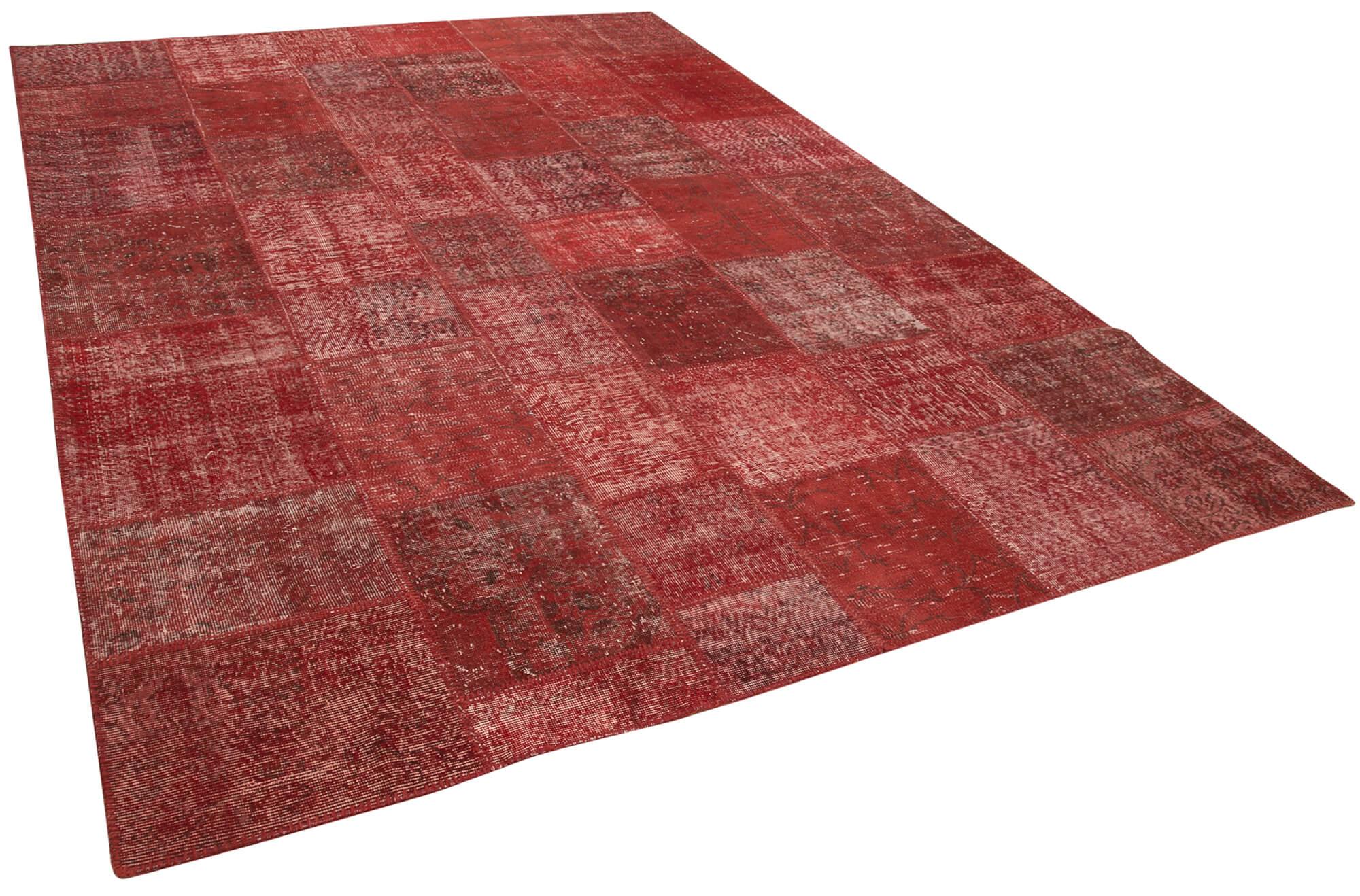 8 x 12 Red Patchwork Rug- 3754